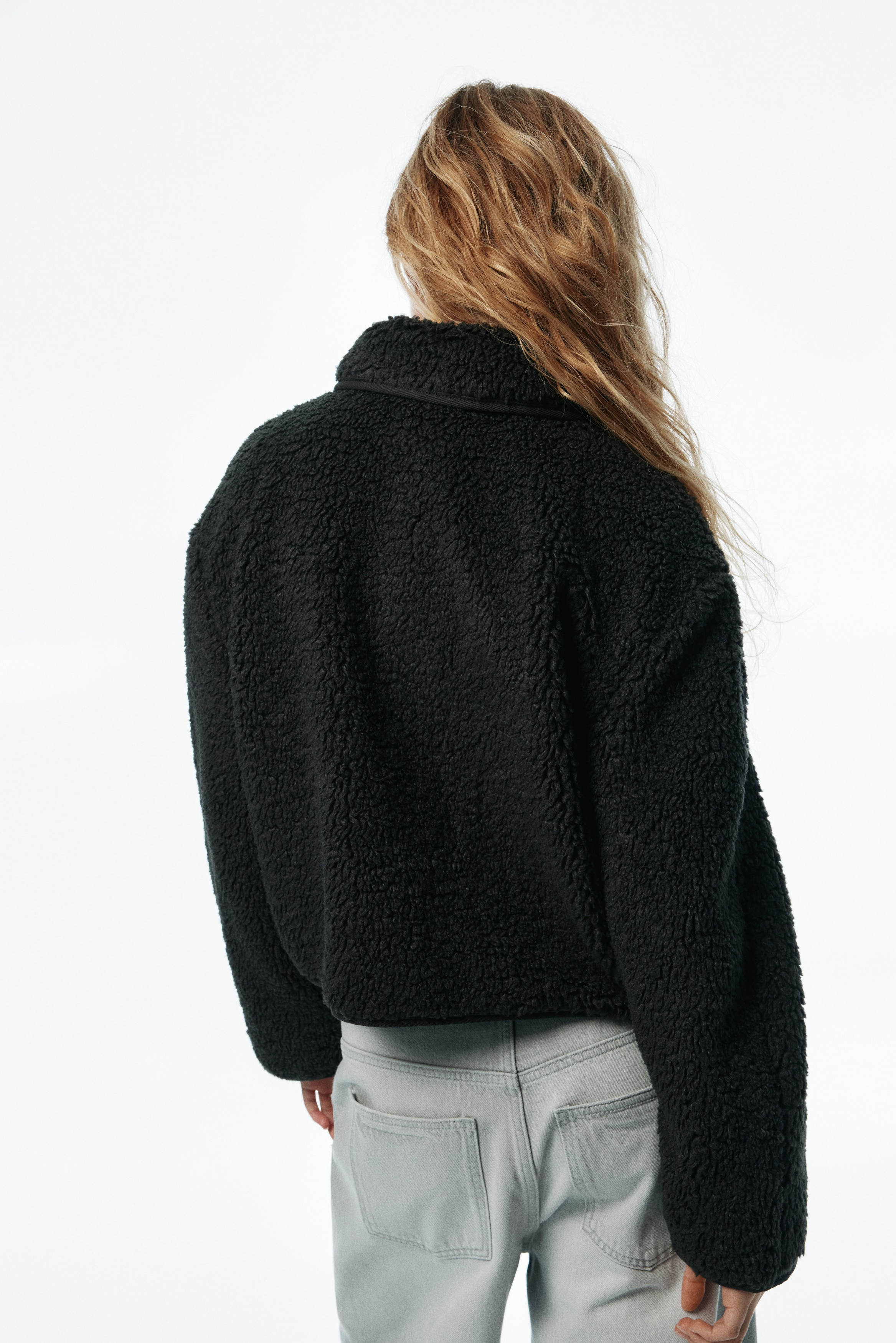Collared teddy jacket