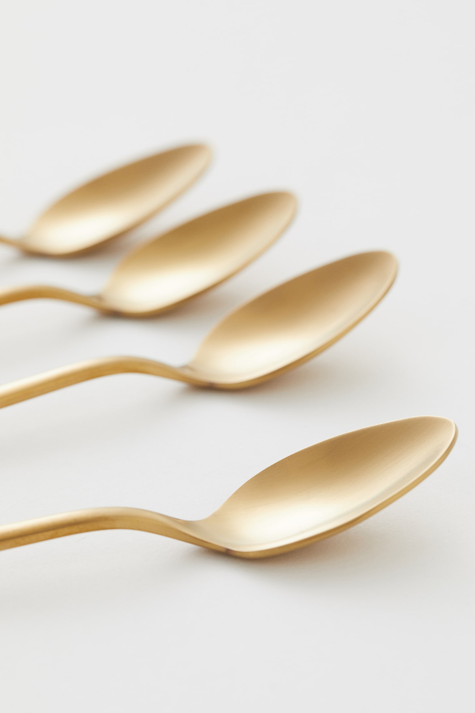 4-pack teaspoons - Gold-coloured/Matt/Black/Matt/Gold-coloured/Polished/Silver-coloured/Matt - 4