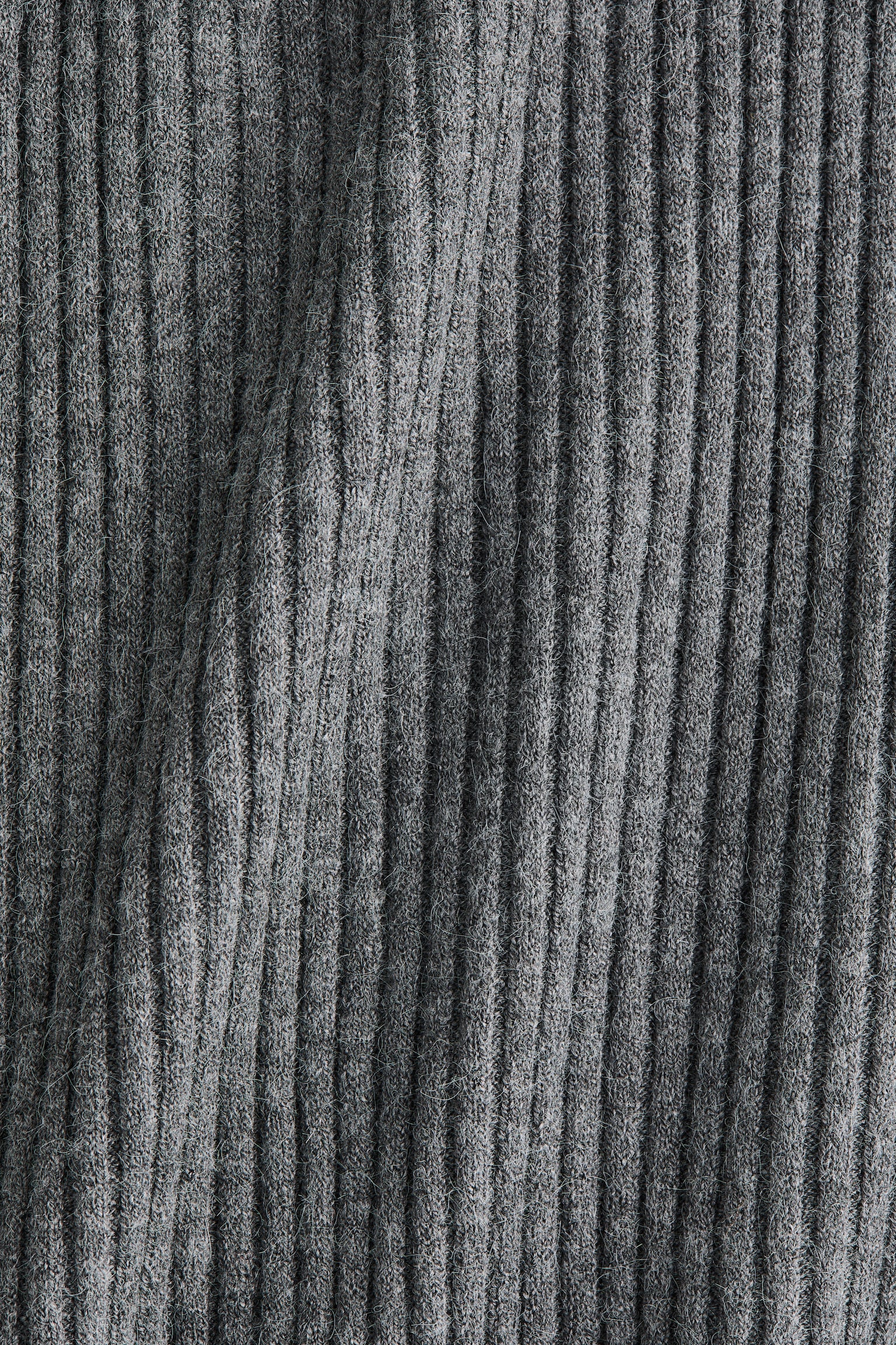 Wide rib-knit trousers - Grey marl/Dark brown - 5