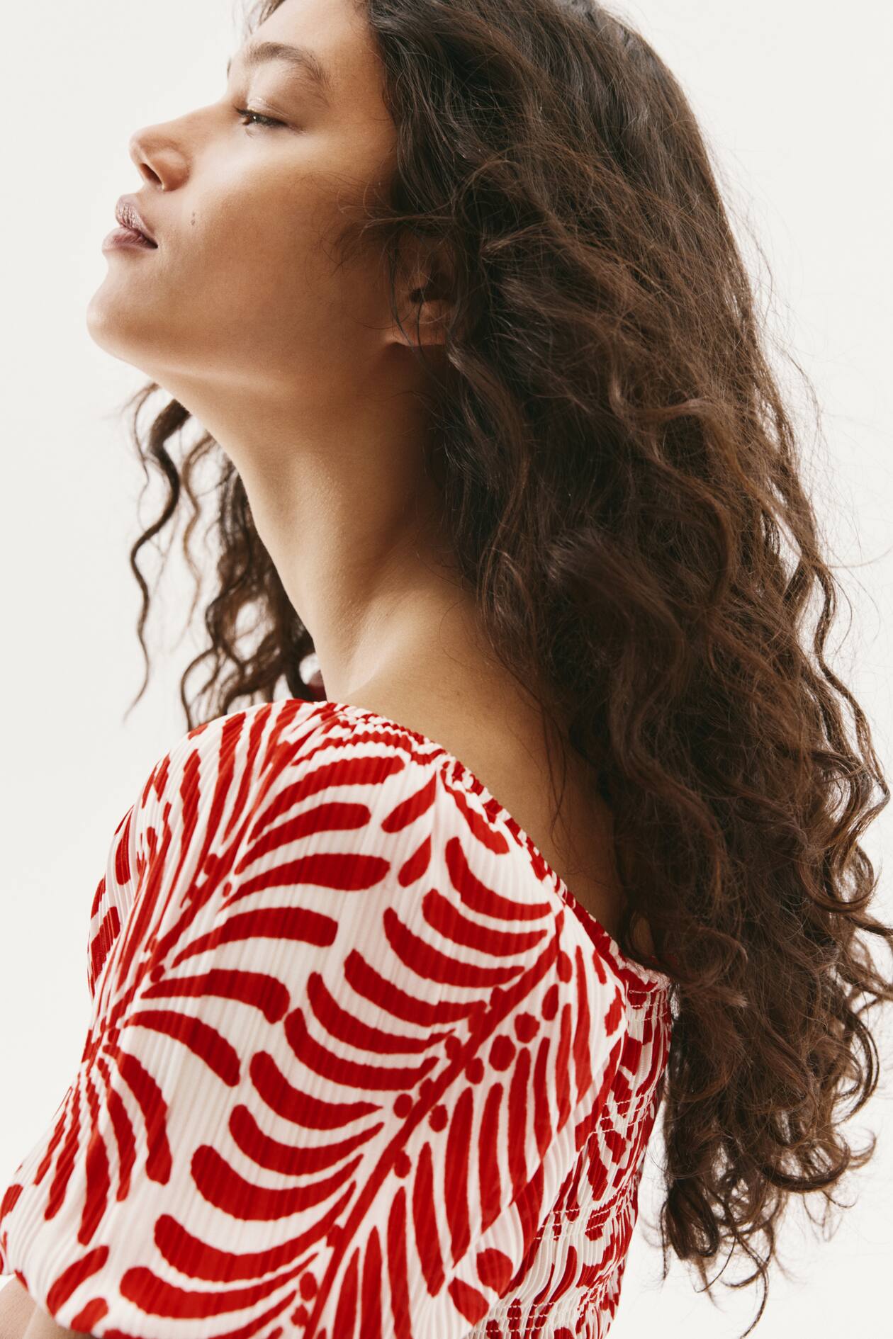 Smocked-Bodice Crinkled Dress - image 3