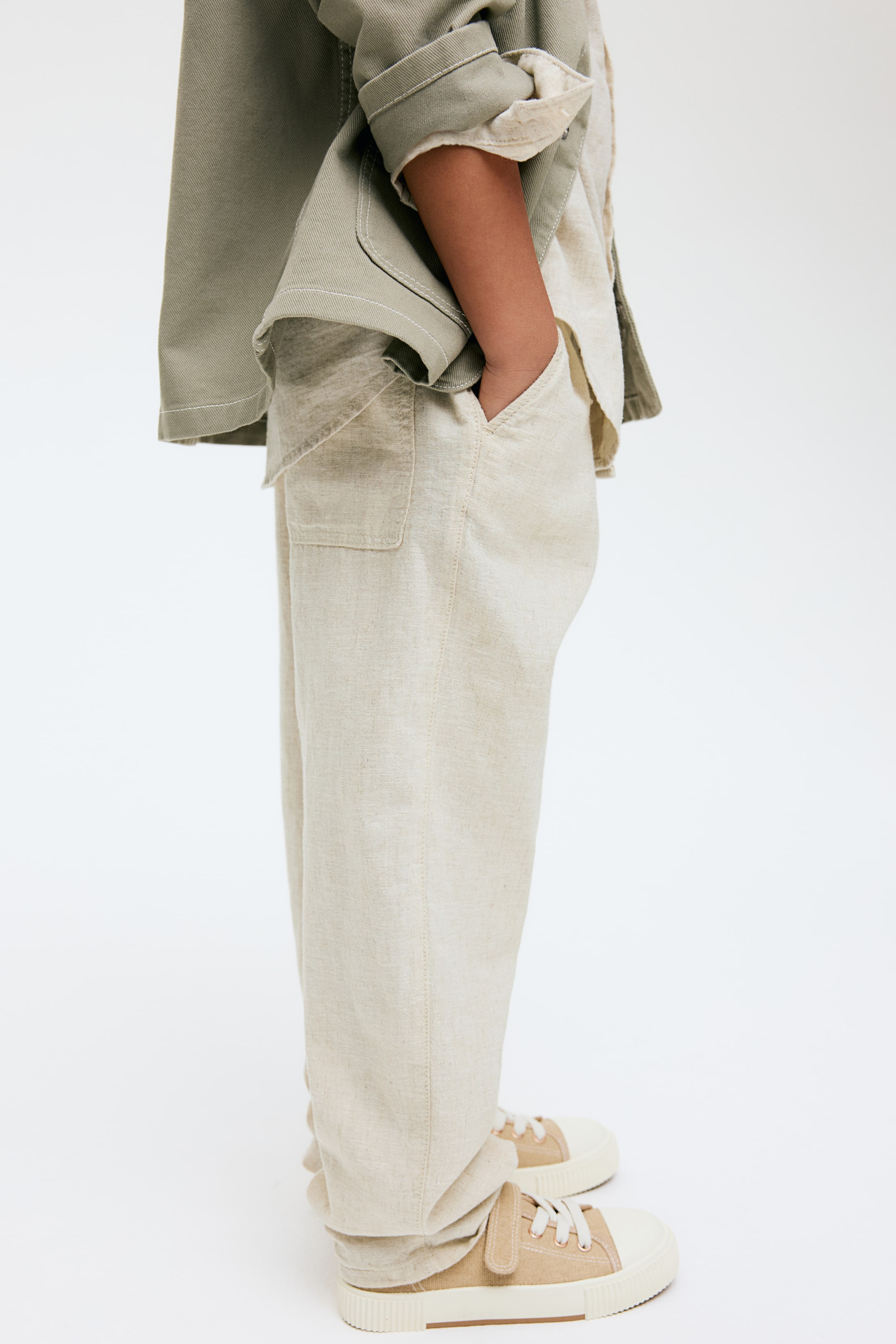 Linen-Blend Pants