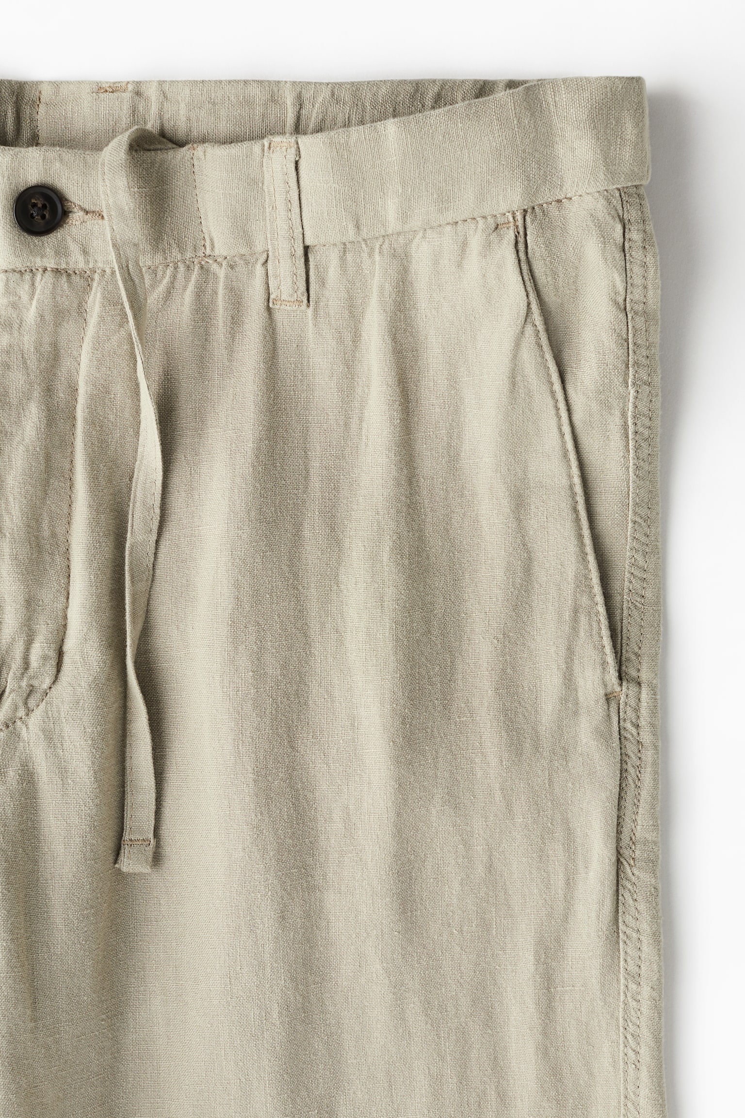 Regular Fit Linen Pants - Beige/Light beige/Navy blue/Black - 5