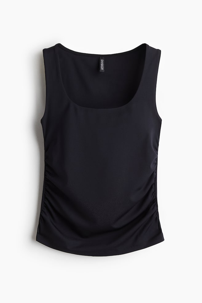 Ruched Tank Top - Black/Burgundy/White/Light pink/Dark green/Brown - 1