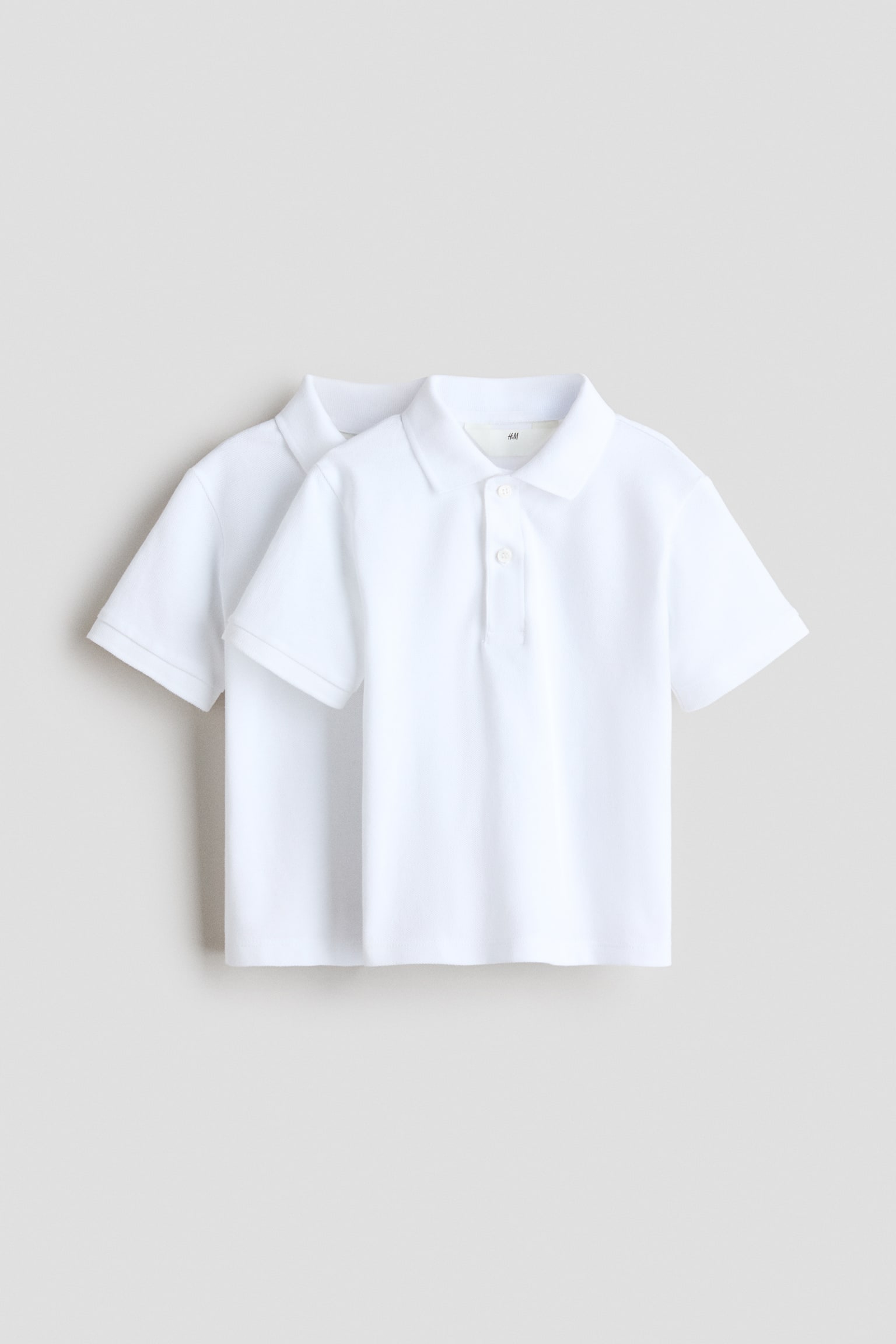 2-pack school polo shirts - White/Light blue - 1
