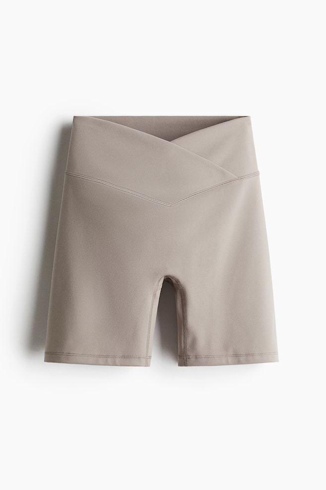 Sports cycling shorts with SoftMove™ - Beige/Light blue - 1