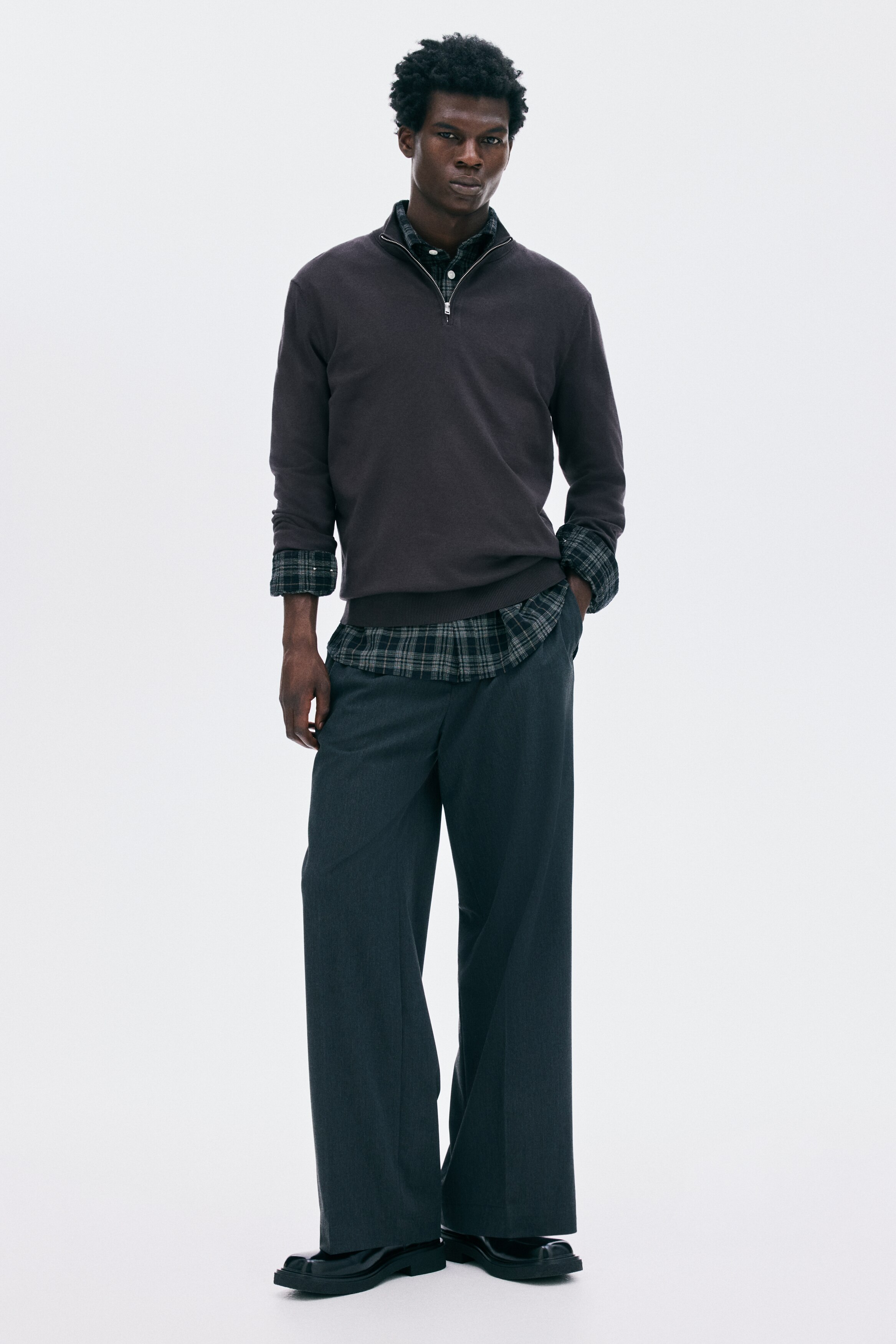 Regular Fit Zip-top jumper