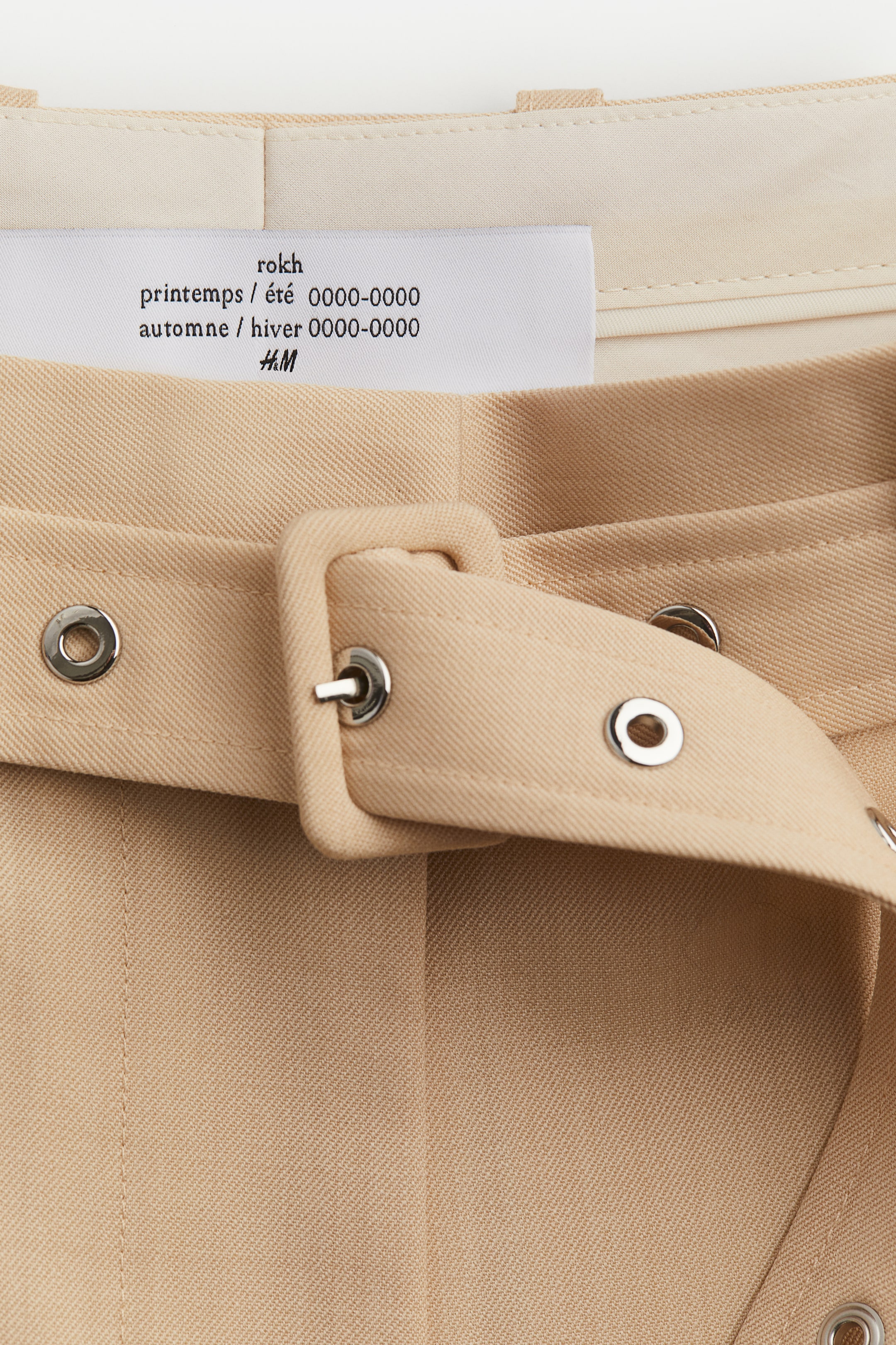 View larger image: Wool-blend Pants with Belt - Beige - Ladies | H&M US 3