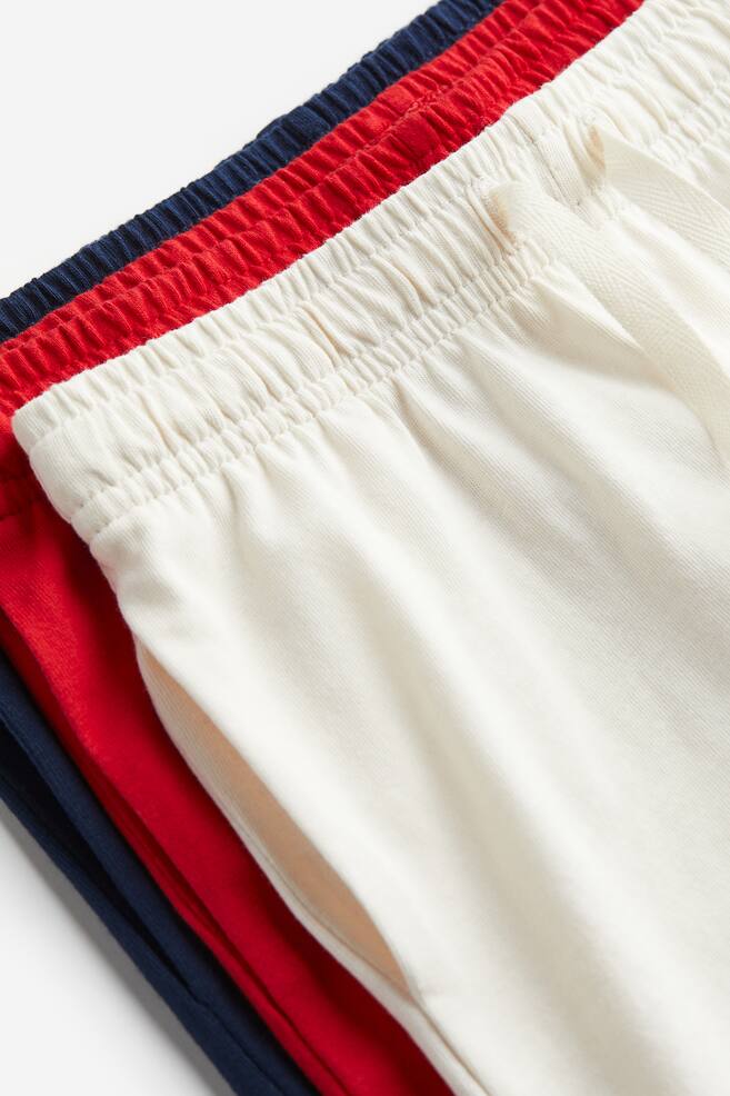 3-pack cotton jersey shorts - Bright red/Navy blue/White/Dark grey/Light grey/Navy blue/Light grey marl - 3