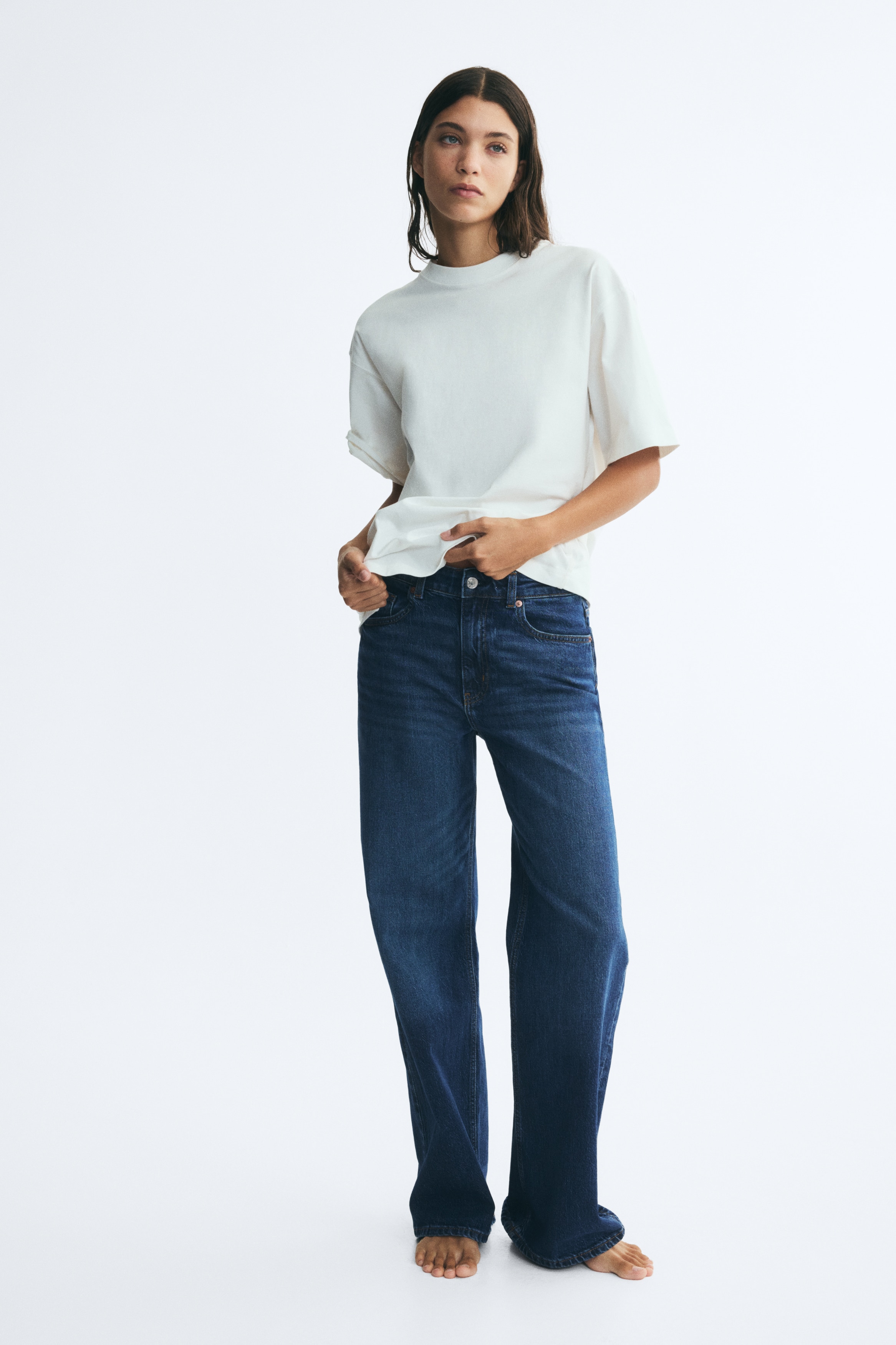 Wide High Waist Jeans - Denim blue/Black/Dark denim grey/Dark denim blue/Denim blue/Dark denim blue/Dark denim blue/Light denim blue/Light denim blue/Denim blue/White/Dark brown/Washed denim blue/Light denim blue/Light denim blue/White/Navy denim blue/Light denim blue/Dark brown/Denim blue