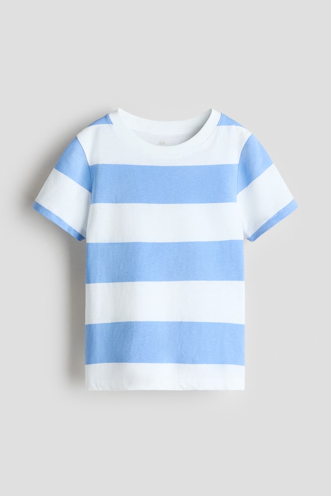 コットンTシャツ - ライトブルー／ボーダー/ホワイト/ブラック/ライトレッド/ホワイト/ダスティグリーン／ボーダー/モールメランジ/ネイビーブルー／ホワイトボーダー - 1