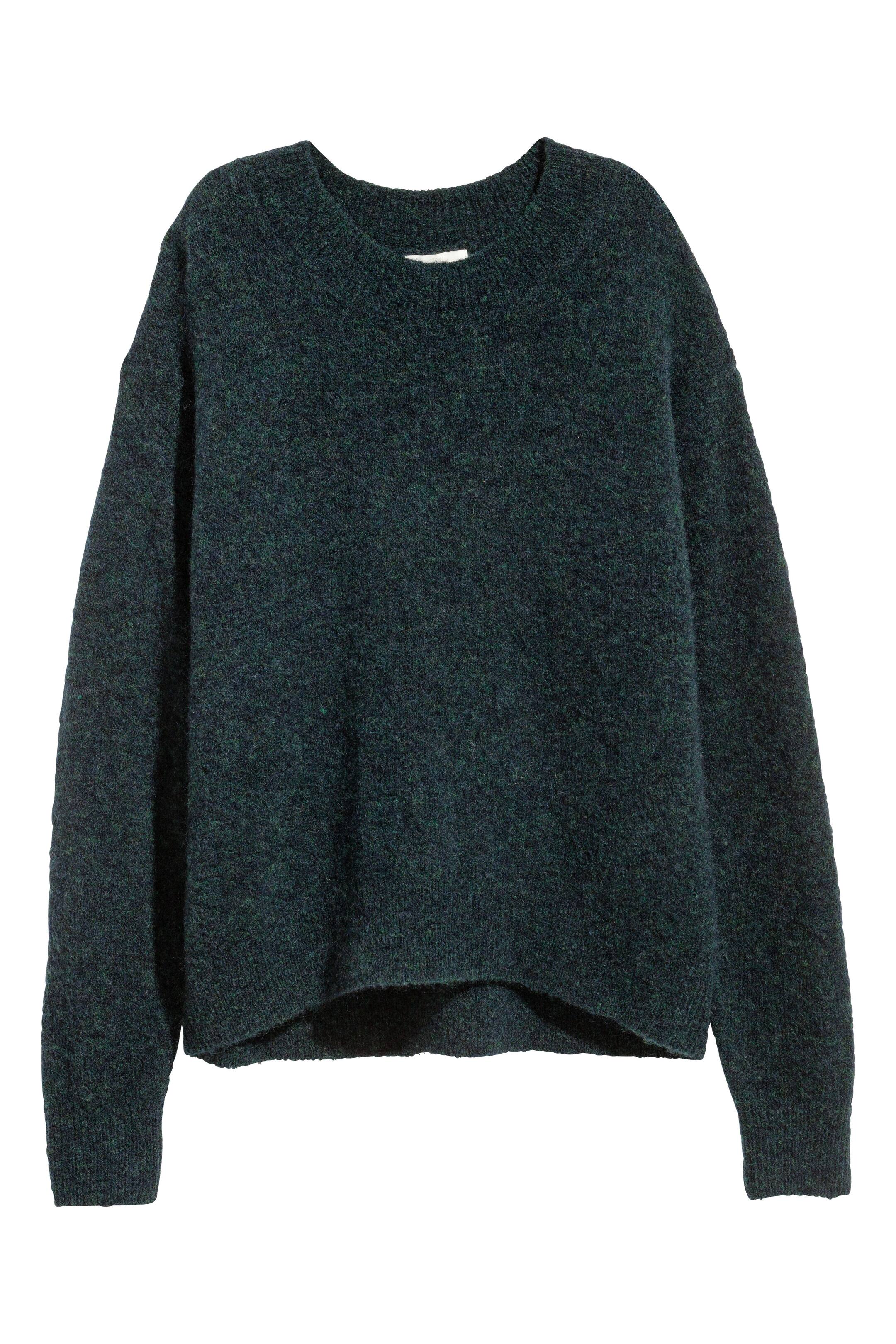 Zobacz większy obraz: Sweter z domieszką moheru - Ciemnozielony - ONA | H&M PL 1