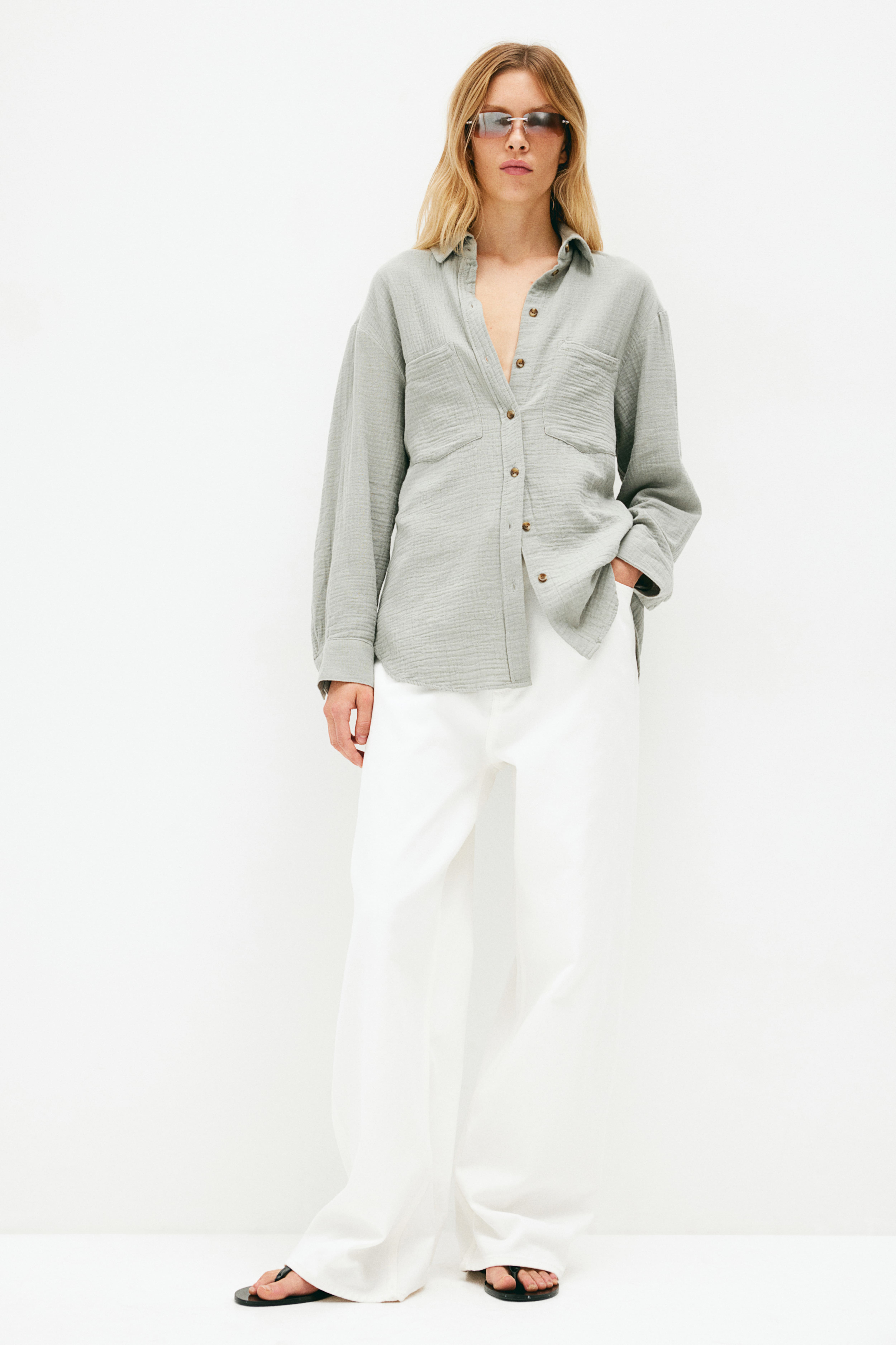 H&m cotton shirt hotsell