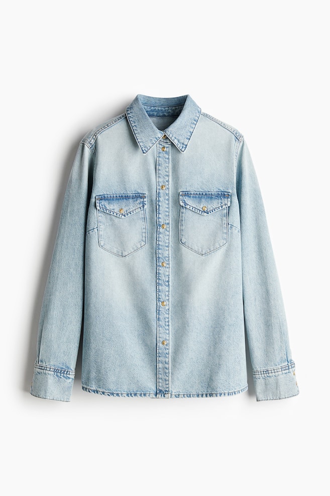 Denim shirt - Light denim blue/Black/Dark denim blue/White/Denim blue/Light denim blue - 1