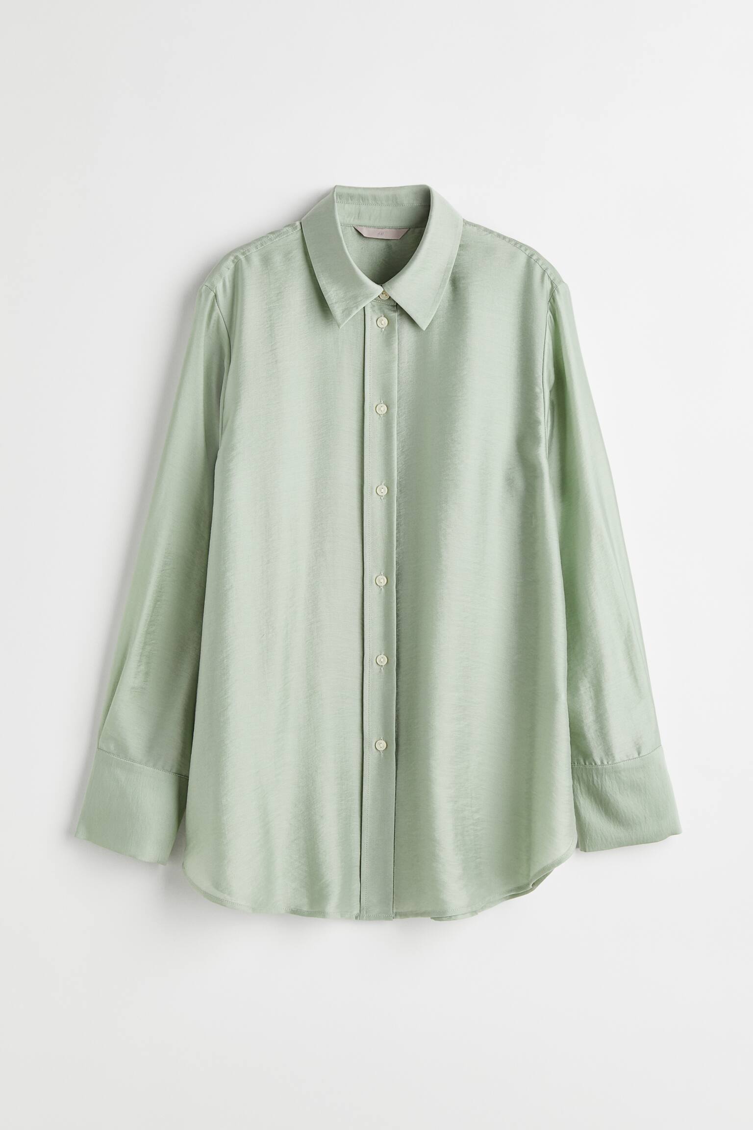 Relaxed Fit Shirt - Dusky green/Light blue/Light beige - 1