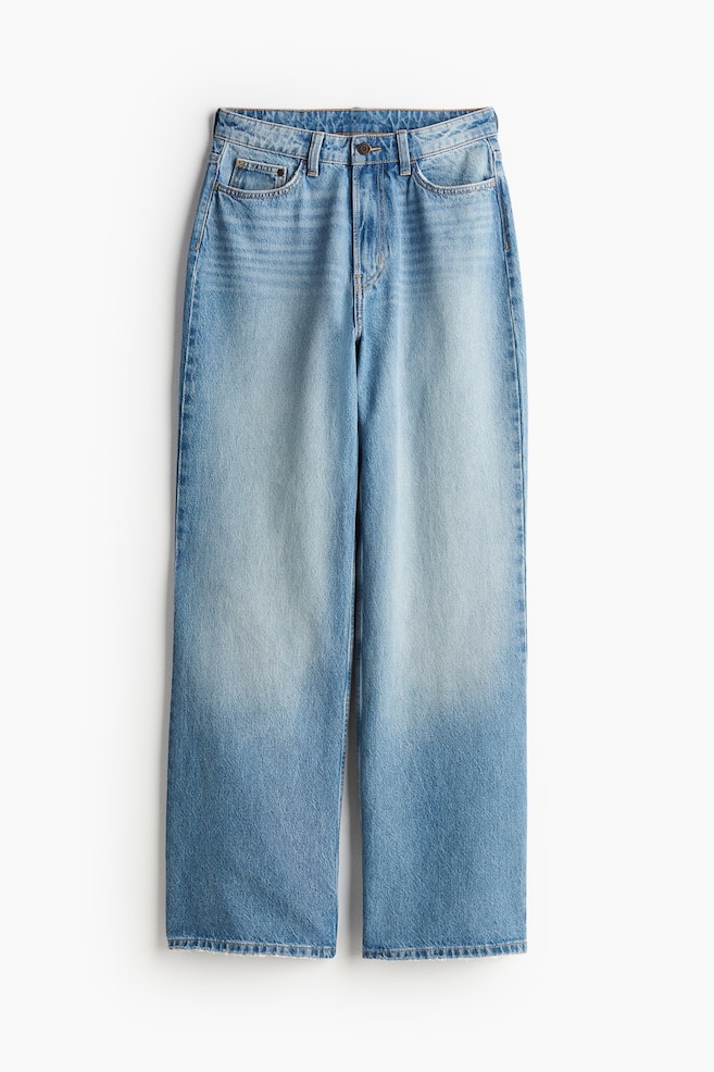 Curvy Fit Wide Ultra High Jeans - Light denim blue/Black - 1
