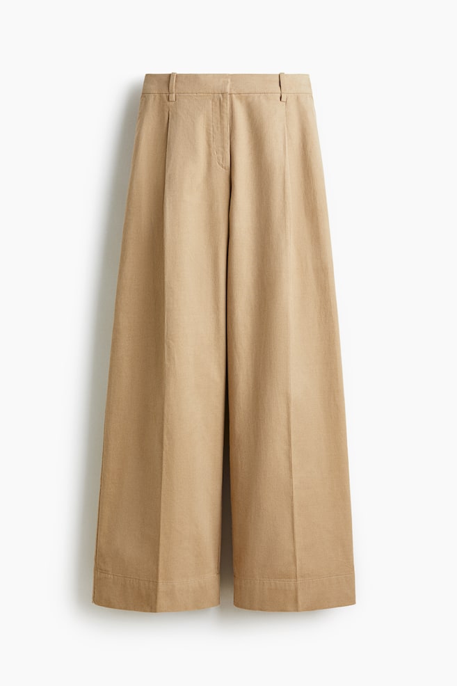 Weite Cordhose - Beige/Schwarz - 1