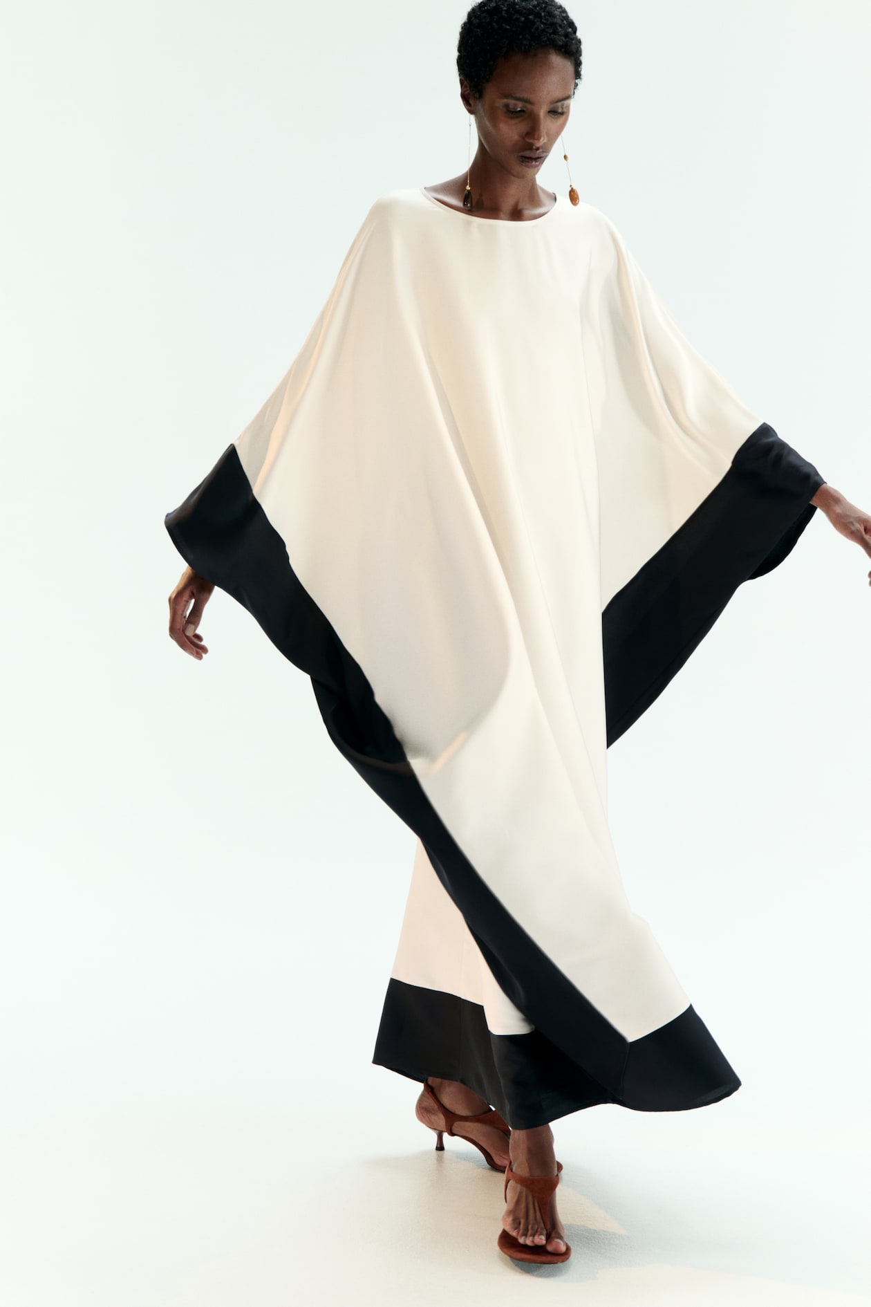 Satin Kaftan Dress