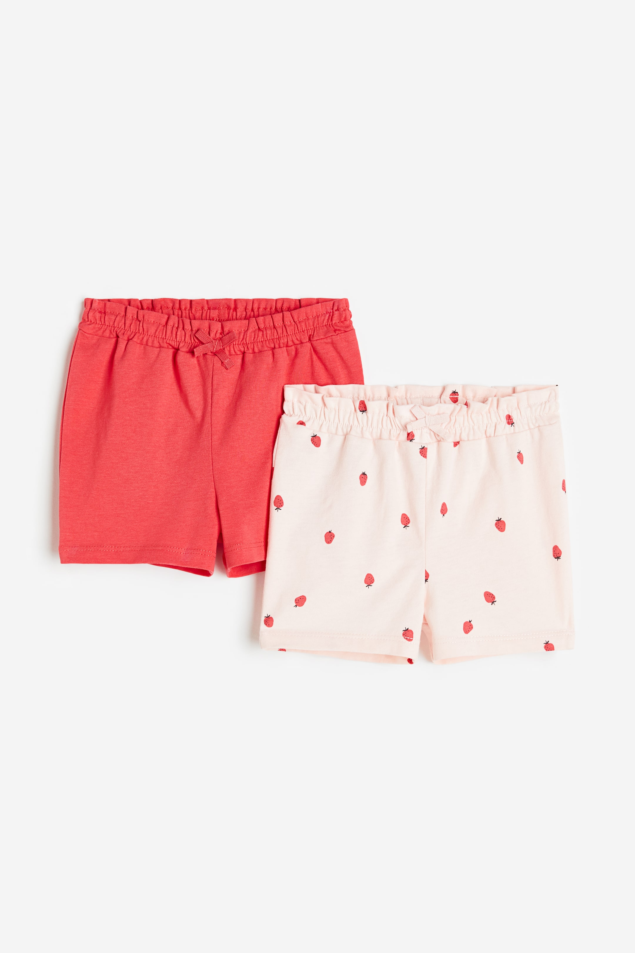 2-pack jersey shorts - Regular waist - Short - Light pink/Strawberries ...