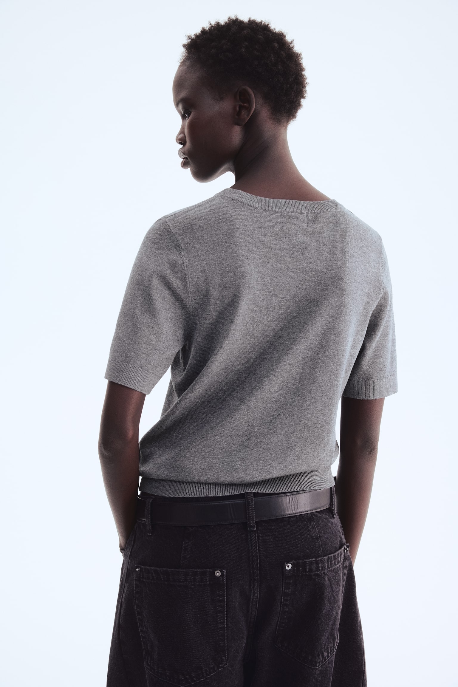 Fine-knit top - Grey marl/Bright red/Cream/Lilac/Black/Dark brown/Cream/Striped/White - 5