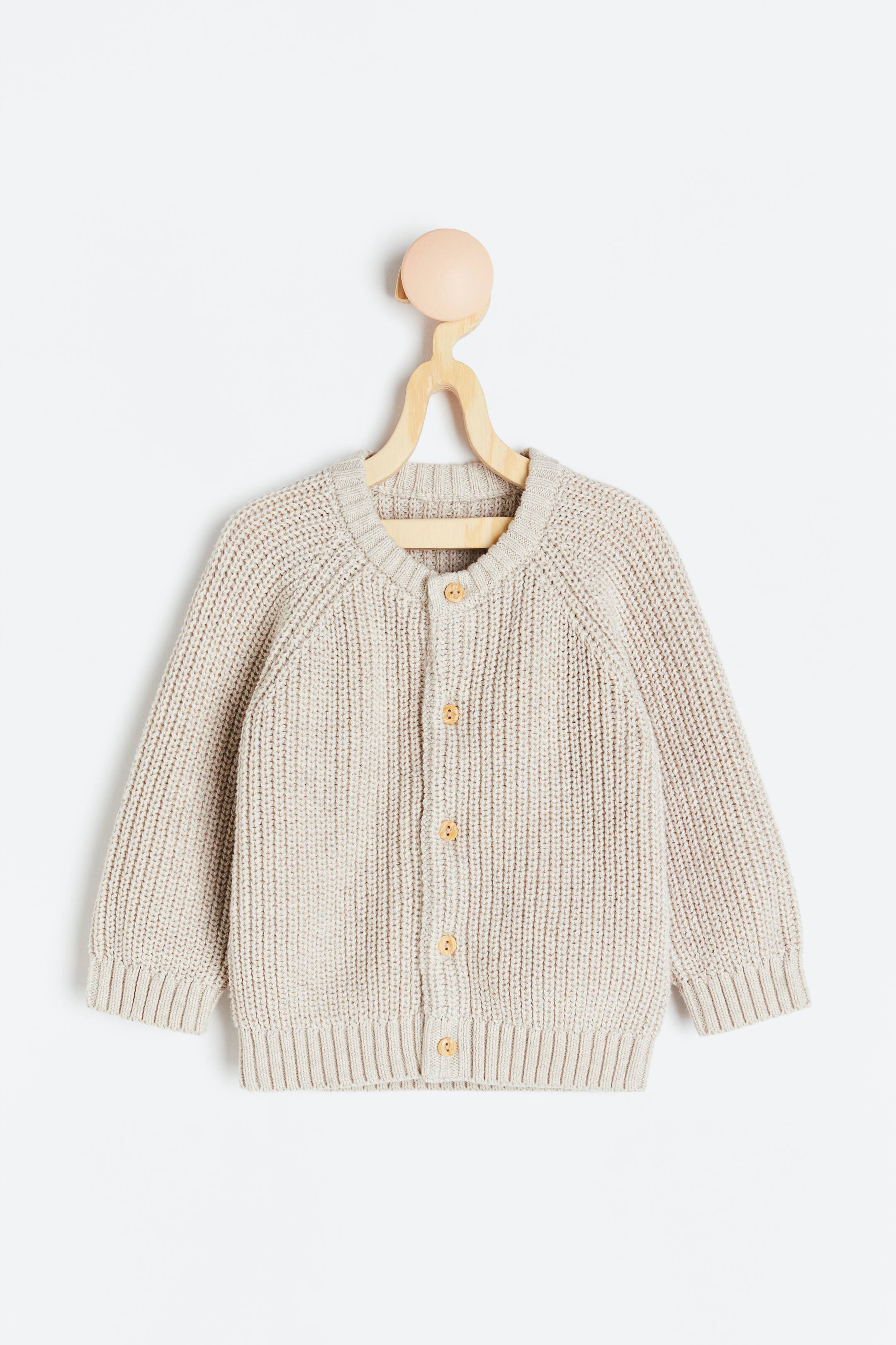 查看大圖: 羅紋針織開襟衫 - 淺灰米色 - Kids | H&M 1