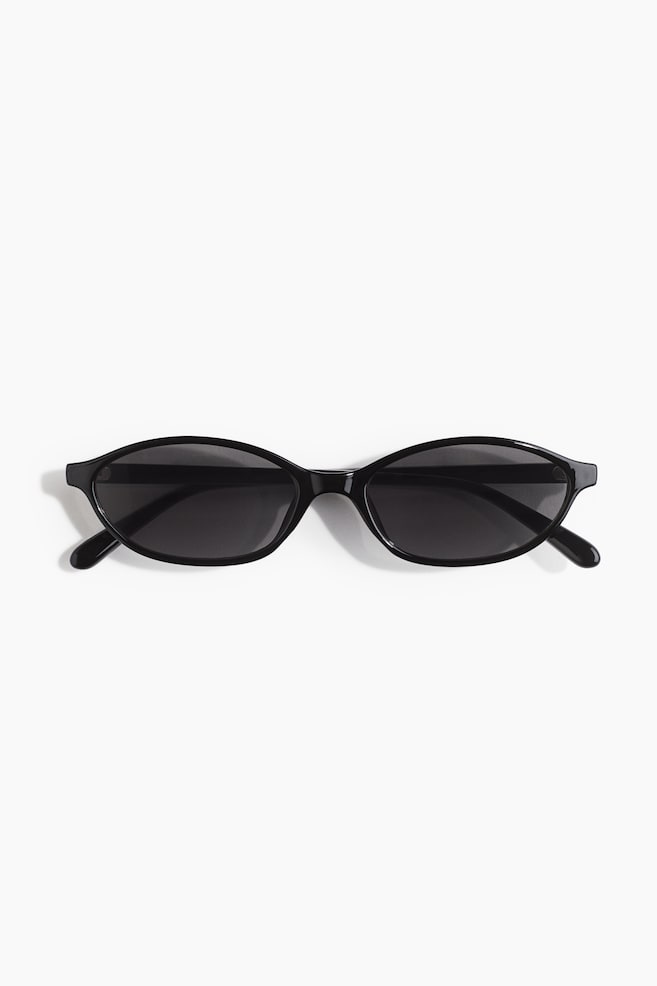 Lentes de sol ovalados - Negro/Café/Diseño de carey - 1
