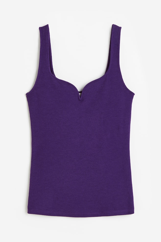 Ribbed vest top - Dark purple/Black - 2