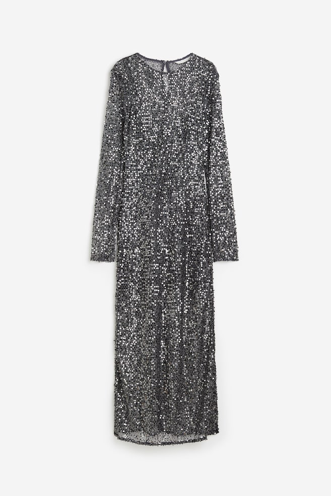 Sequined net dress - Dark grey - 2