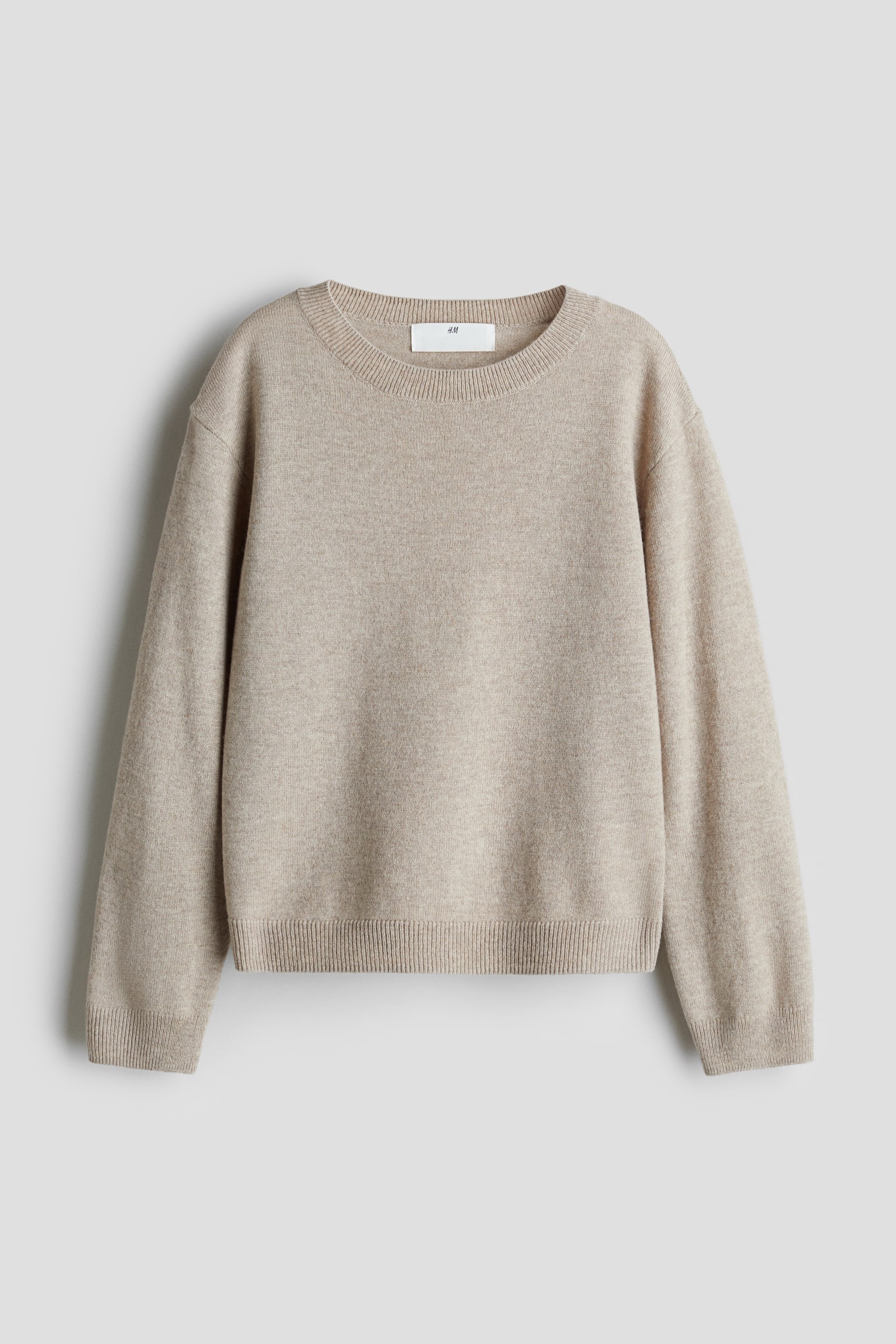 Cashmere-blend jumper - Light beige/Dark grey - 1