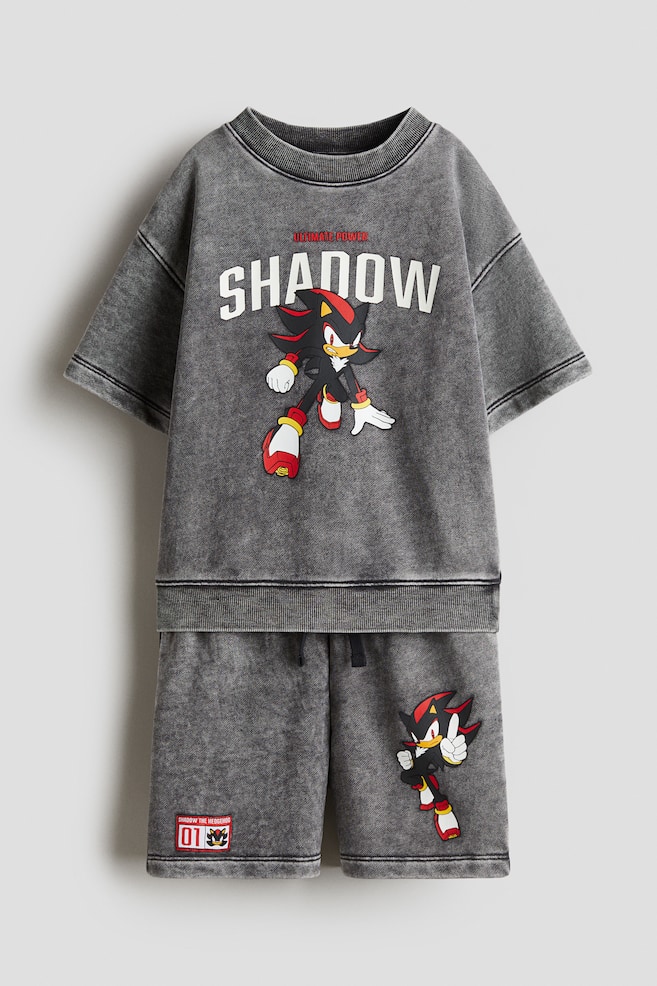 2-teiliges Sweatshirt-Set mit Print - Dunkelgrau/Sonic the Hedgehog - 1