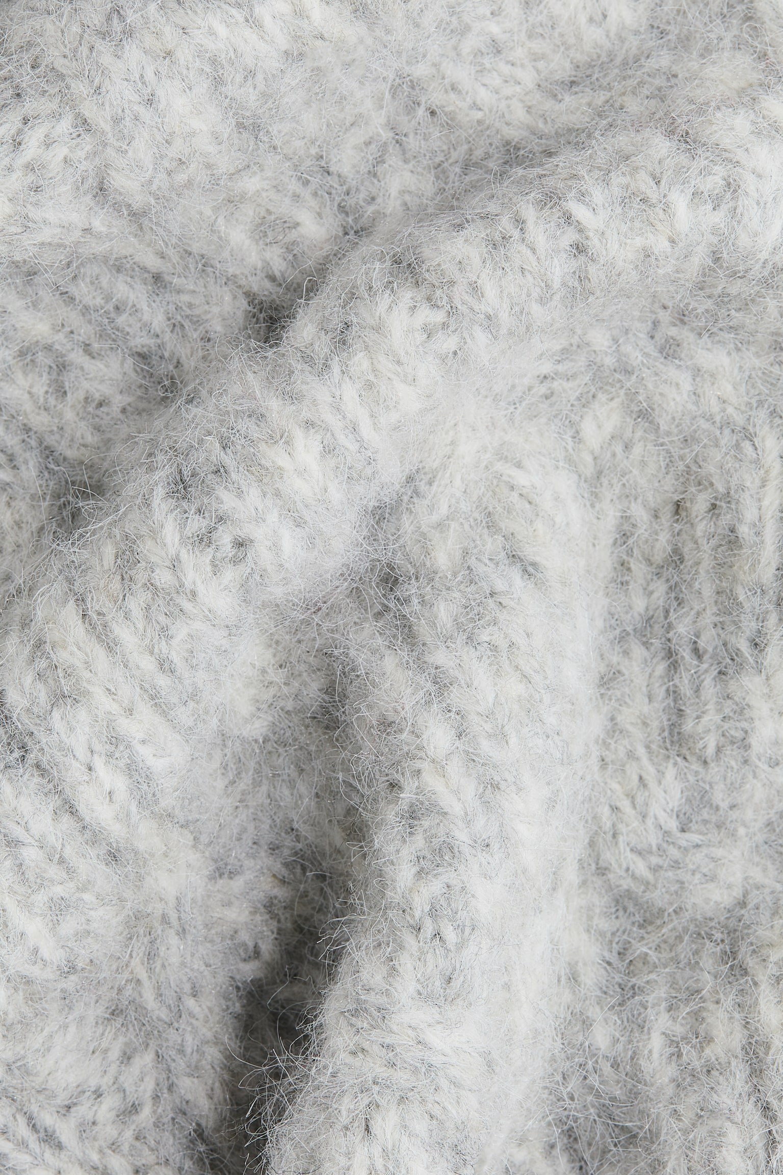 Женский свитер H&M Cable-Knit Dog, цвет: Светлый серый меланжевый — фото 2
