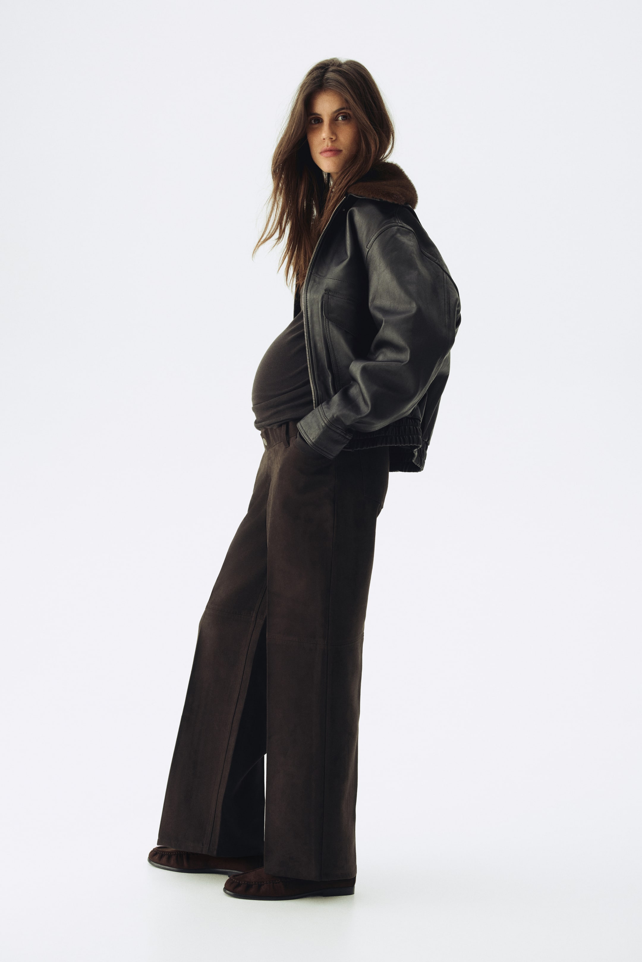 Ampliar la imagen: MAMA Pantalón recto - Café oscuro - Ladies | H&M MX 3