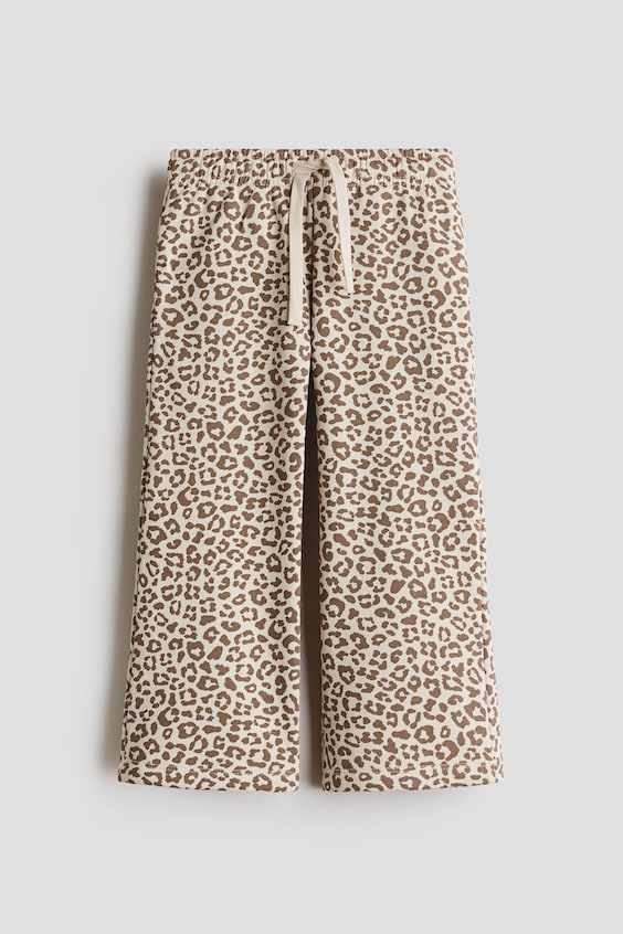 Детские брюки H&M Wide-Leg Brushed-Inside Joggers