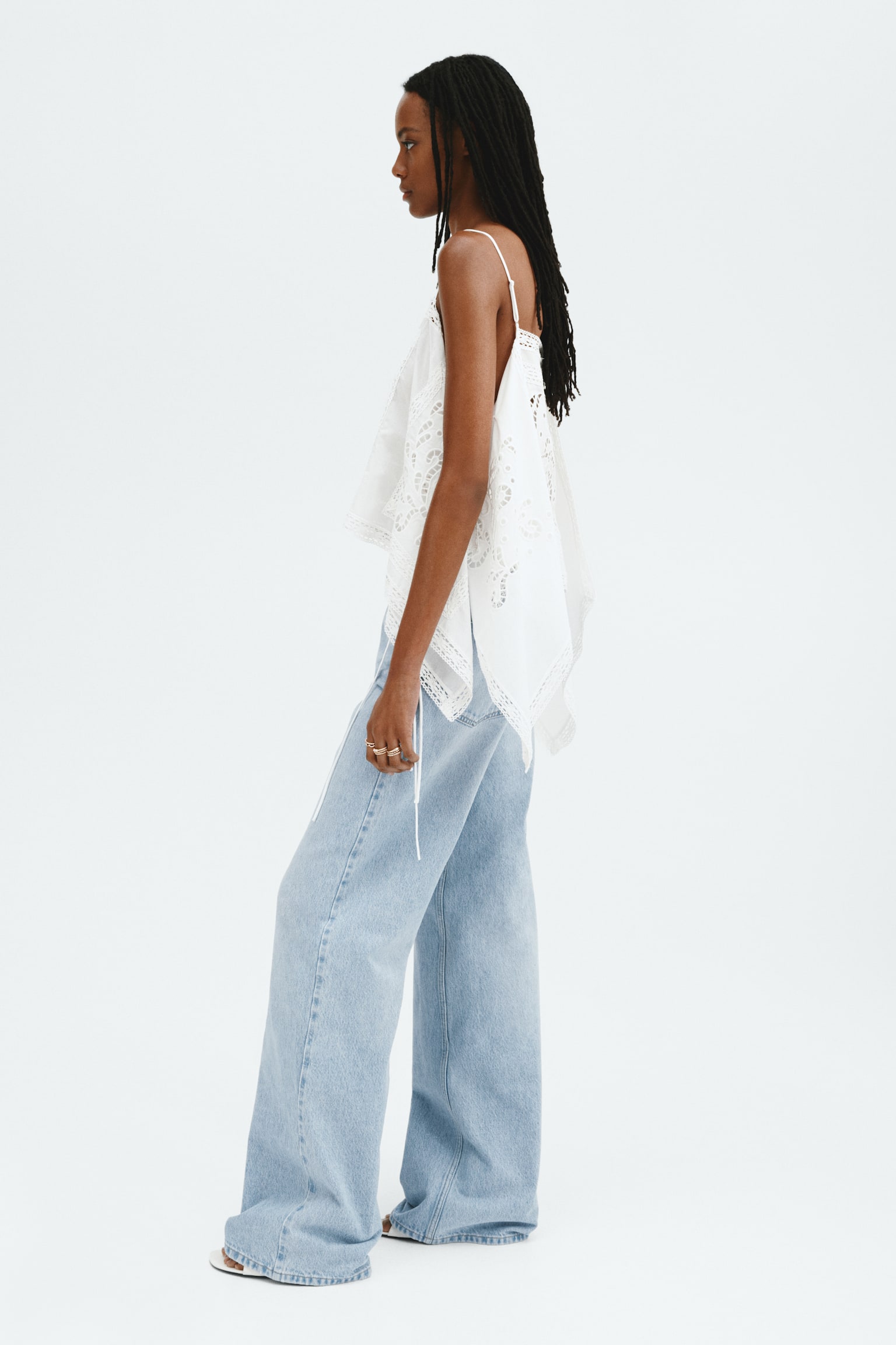 Wide High Waist Jeans - כחול ג'ינס בהיר/כחול ג'ינס/כחול ג'ינס בהיר/שחור משופשף/אפור כהה/כחול ג'ינס בהיר/שחור/כחול נייבי ג'ינס/כחול ג'ינס כהה/כחול ג'ינס/כחול ג'ינס/לבן - 6