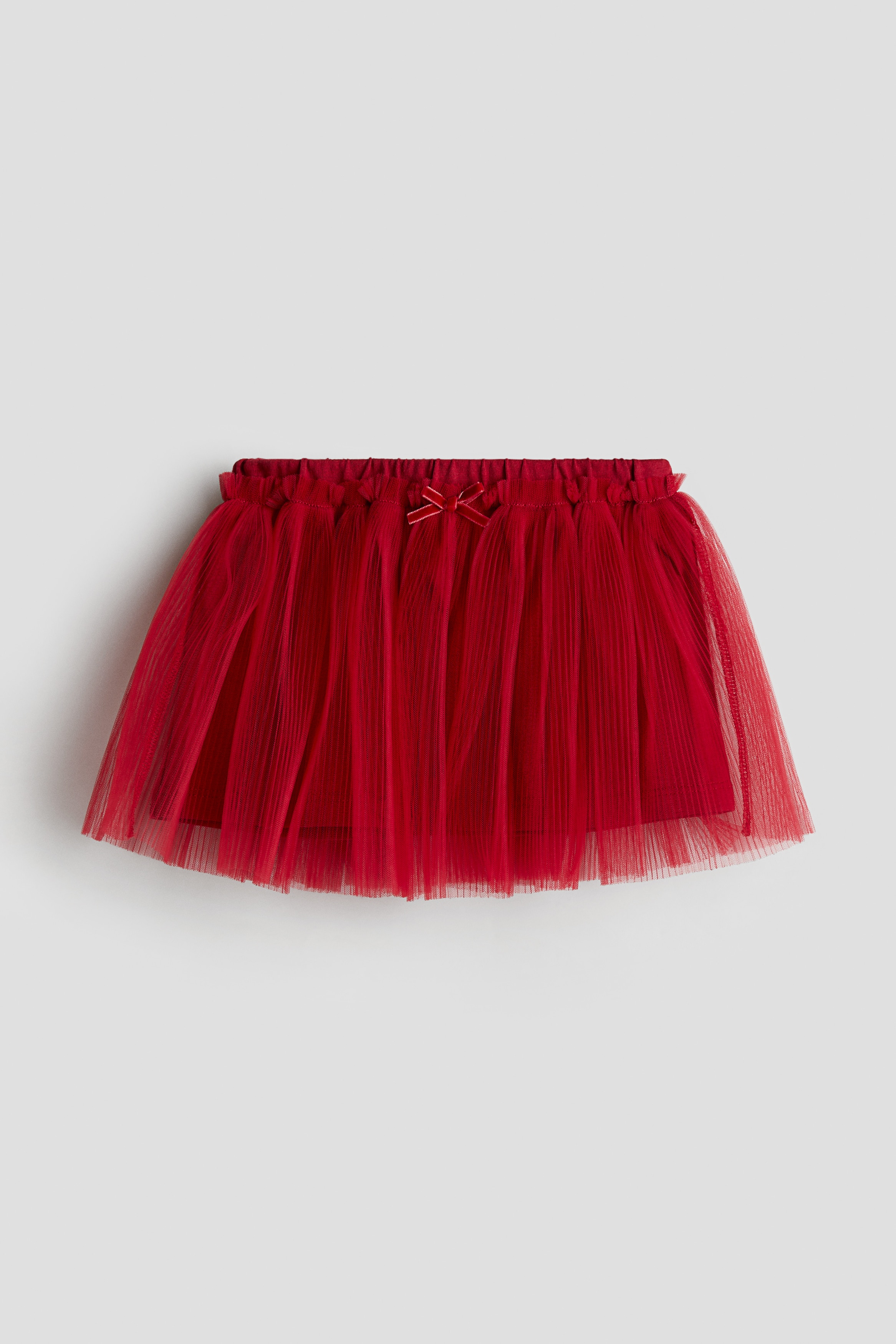 Plissé tulle skirt - Red/Cream/Light pink