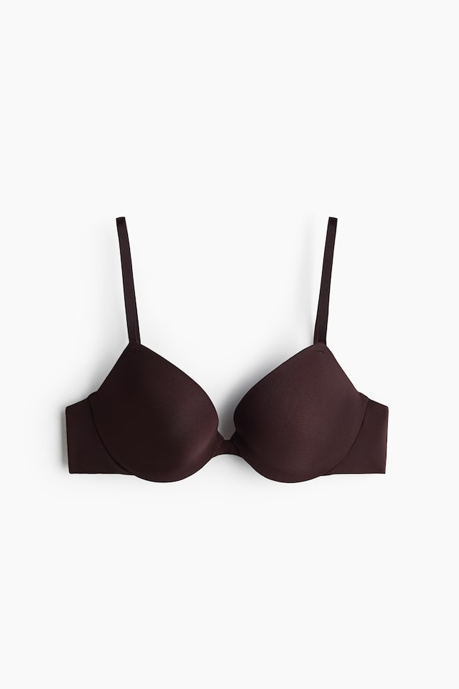 Seamless microfibre push-up bra with Lycra® - Dark brown/Beige/Pale beige - 1