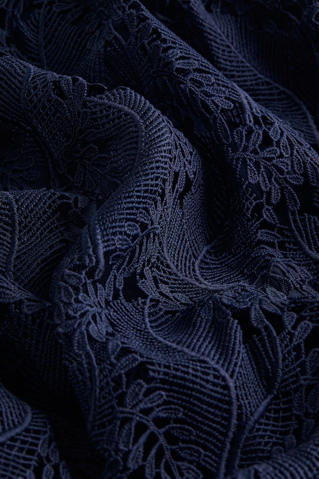 Robe en dentelle avec encolure en V - Bleu marine/Jaune foncé/Bleu clair - 6