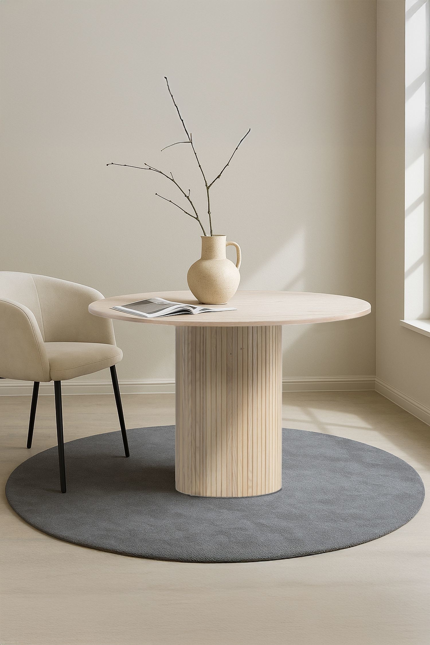 Bianca Table À Manger - Placage, Lavage Blanc/Veneer, Marron/Veneer, Noir