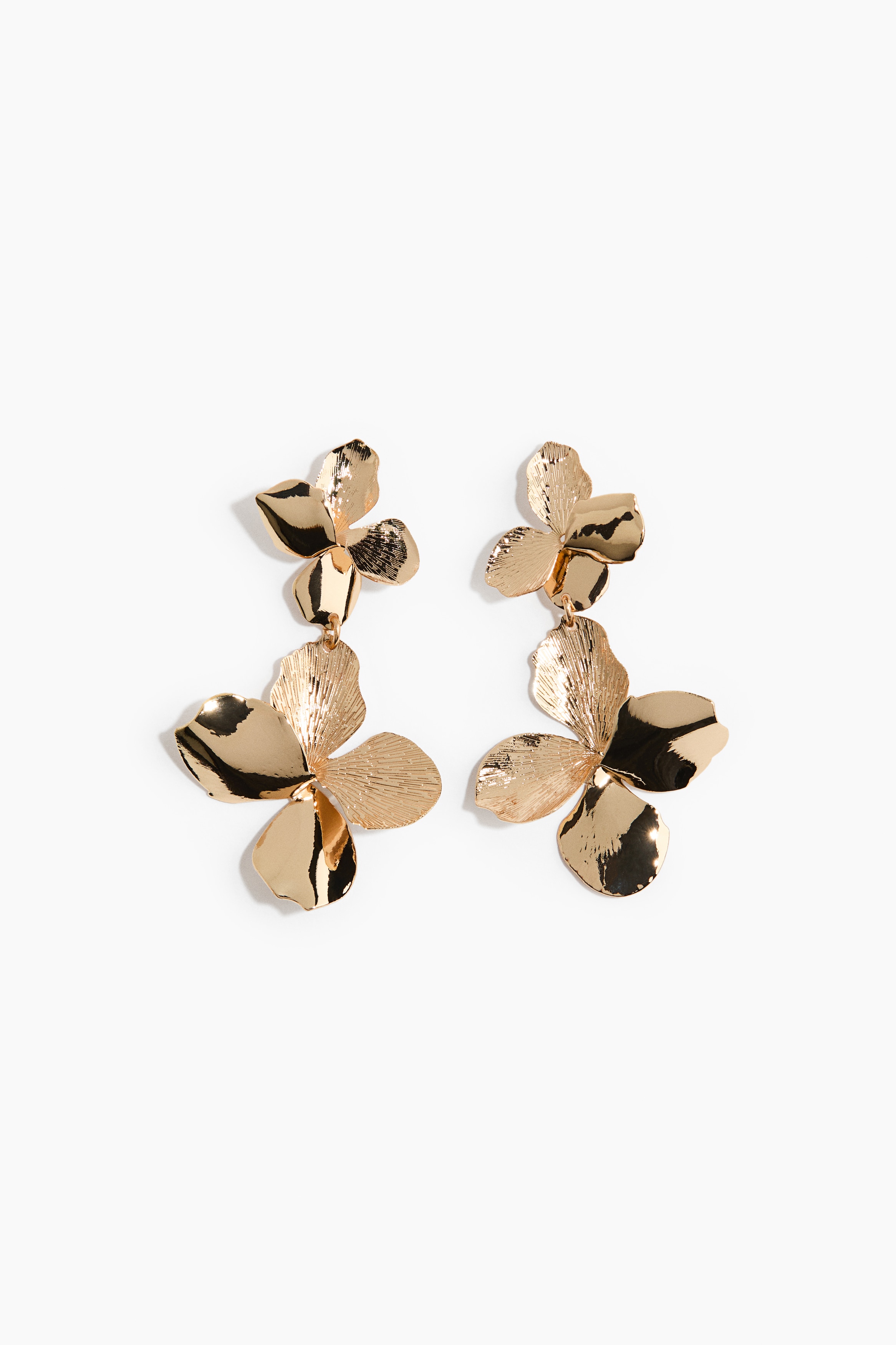Pendientes con colgante en forma de flor - Dorado
