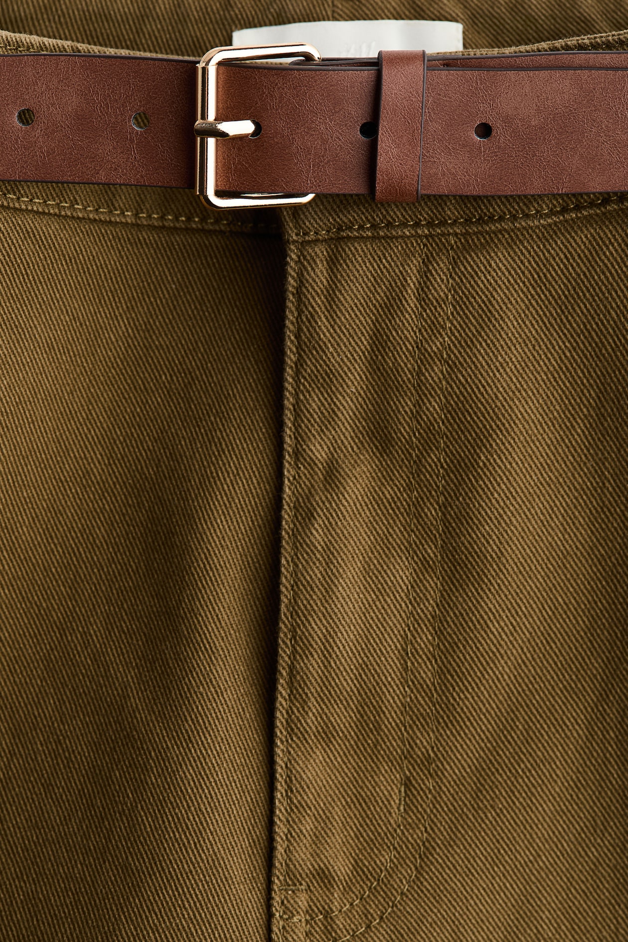 Wide Belted Twill Pants - image 2