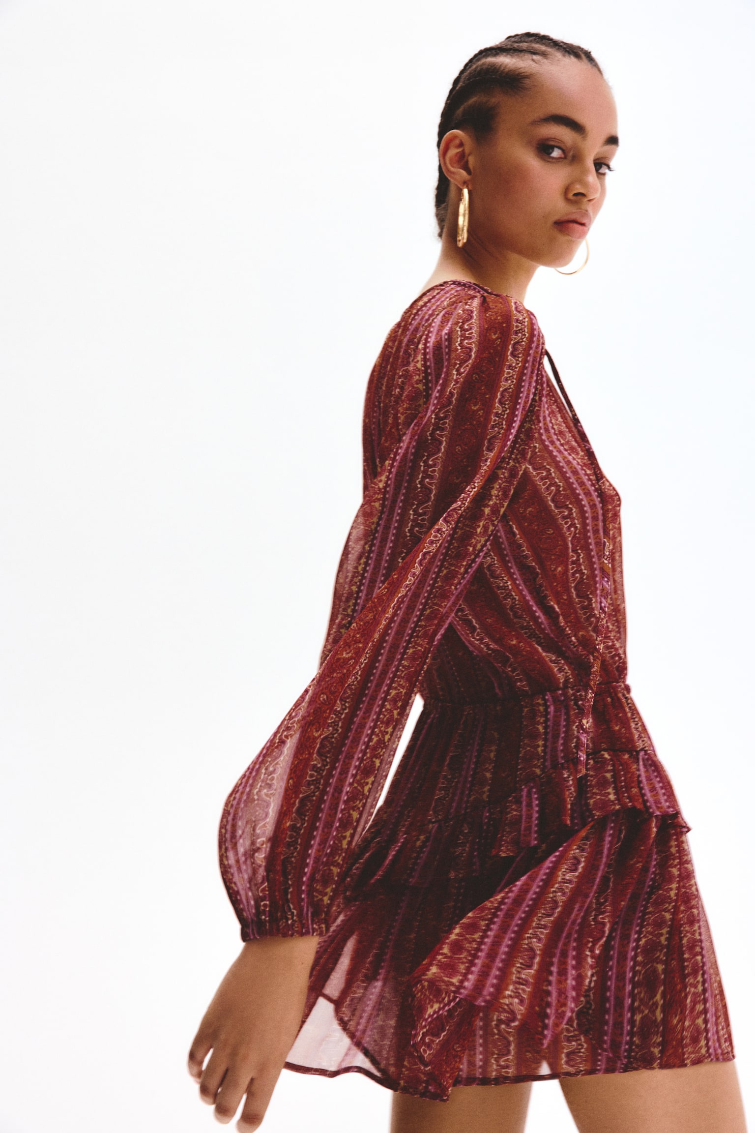 Flounce-trimmed dress - 3