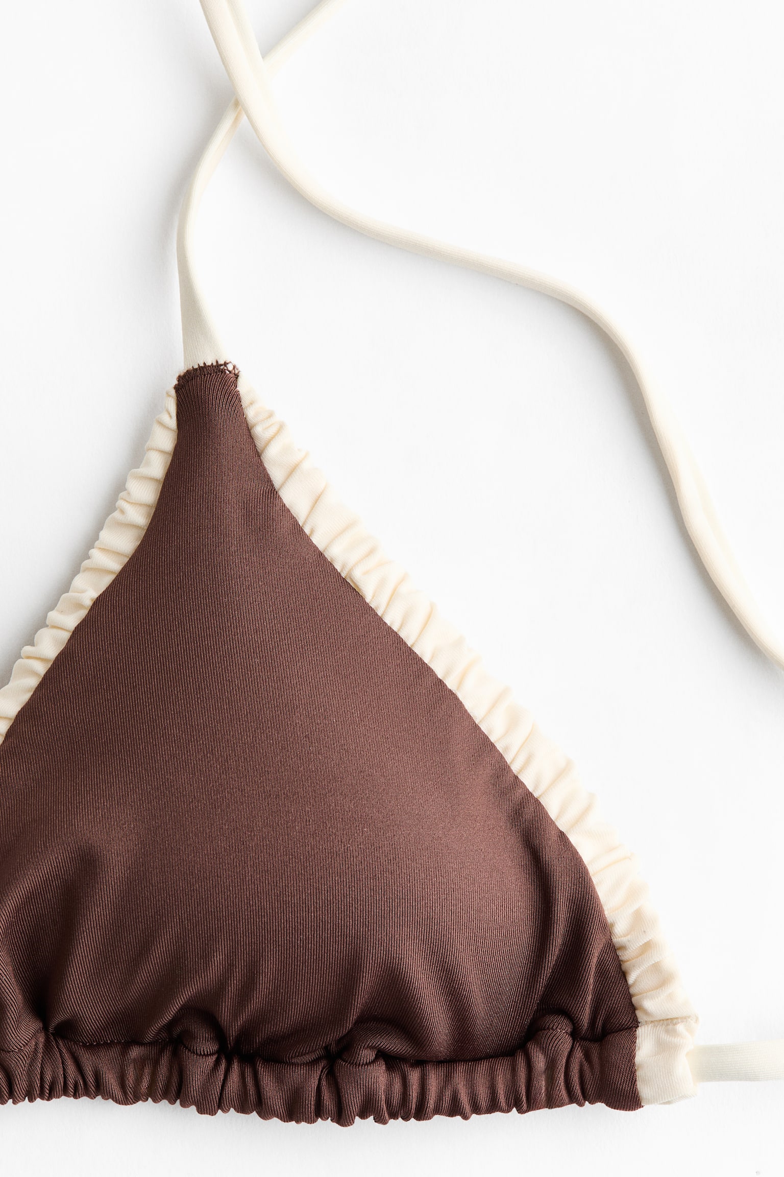 Top de bikini triangular con relleno - Marrón oscuro/Crema/Blanco/Lunares/Rosa/Blanco/Floral - 3