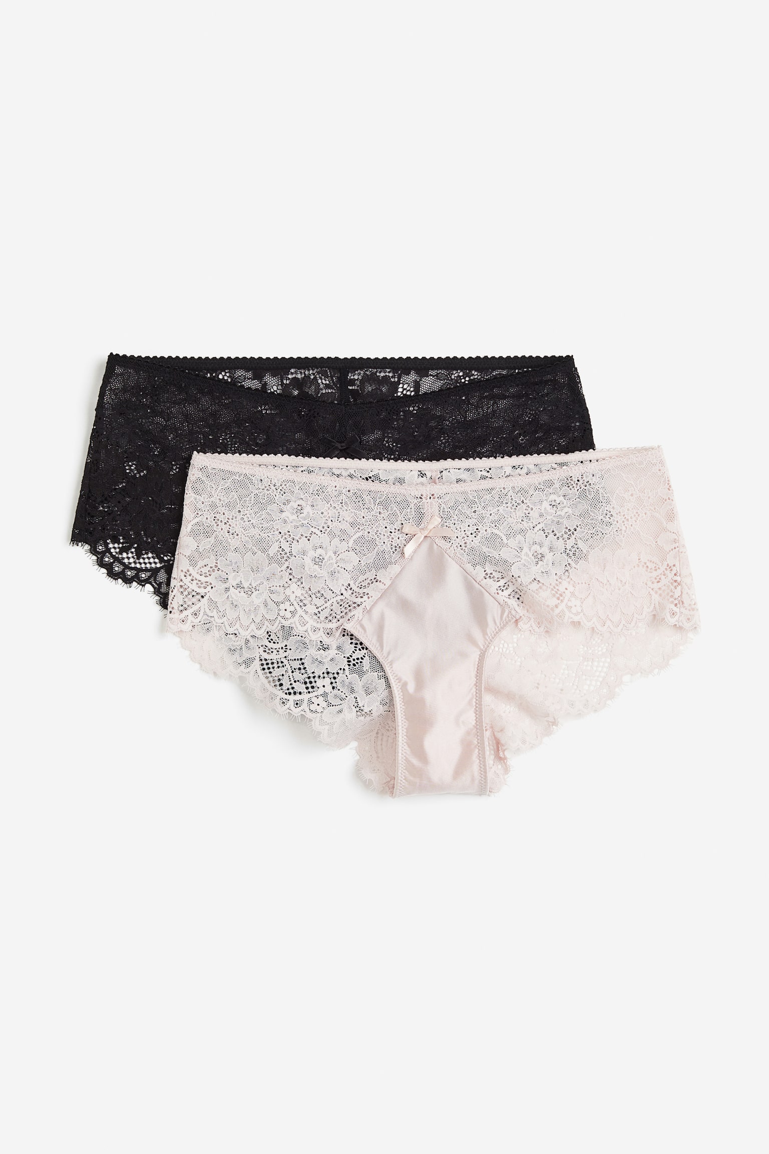 MAMA 2-pack lace hipster briefs - Powder pink/Black/Black/Powder pink - 1