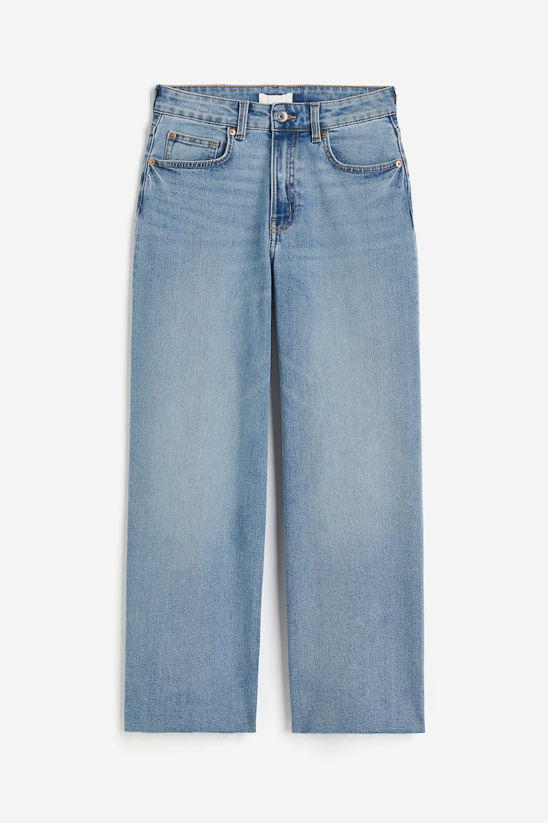 Wide High Ankle Jeans Light denim blue Ladies H&M US