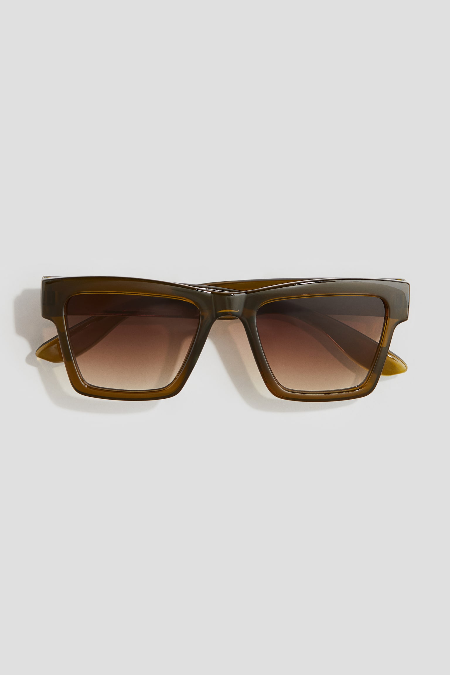 Square Sunglasses - Dark khaki green/Black - 1