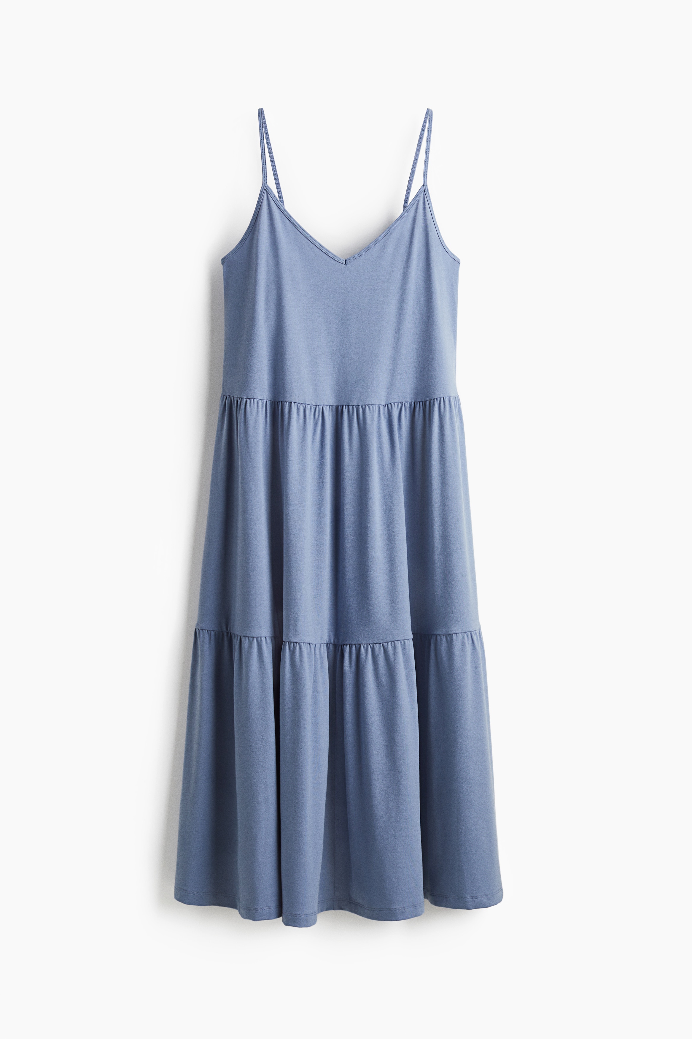 Tiered strappy dress - Pigeon blue/White/Black/Dark brown