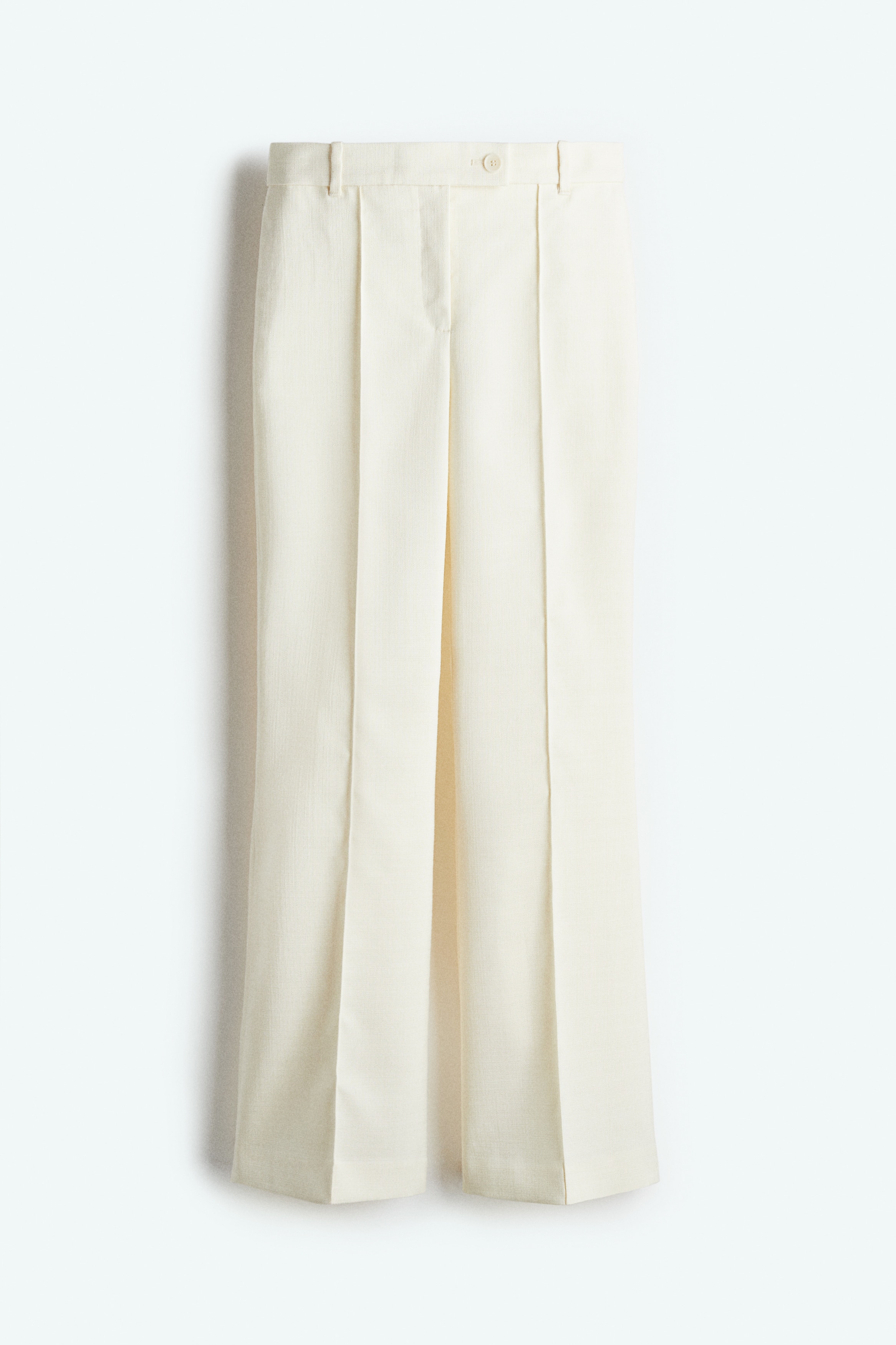 Bukser med pressefolder og svaj - Creme