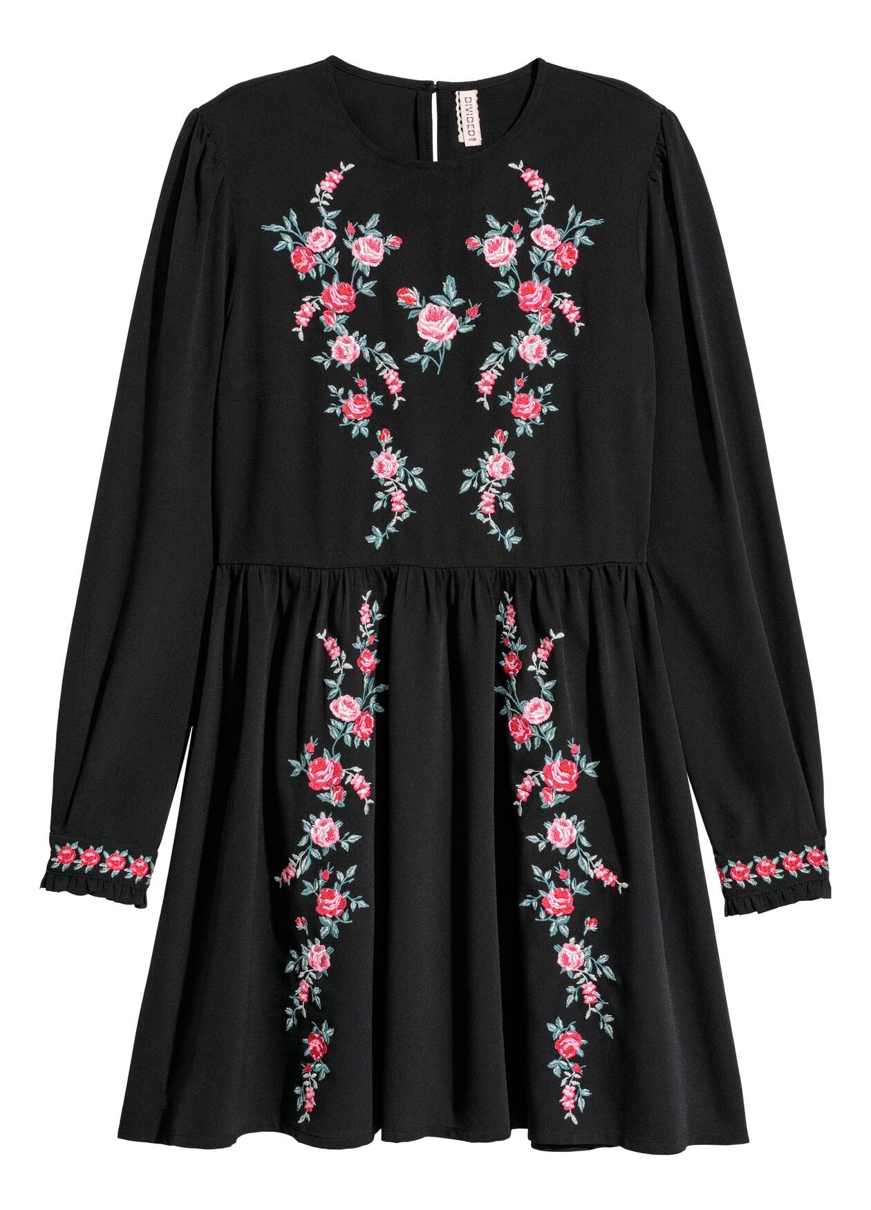 blue dress for baby girl Amanda Black Floral Embroidered Maxi Dress  Frock and Frill