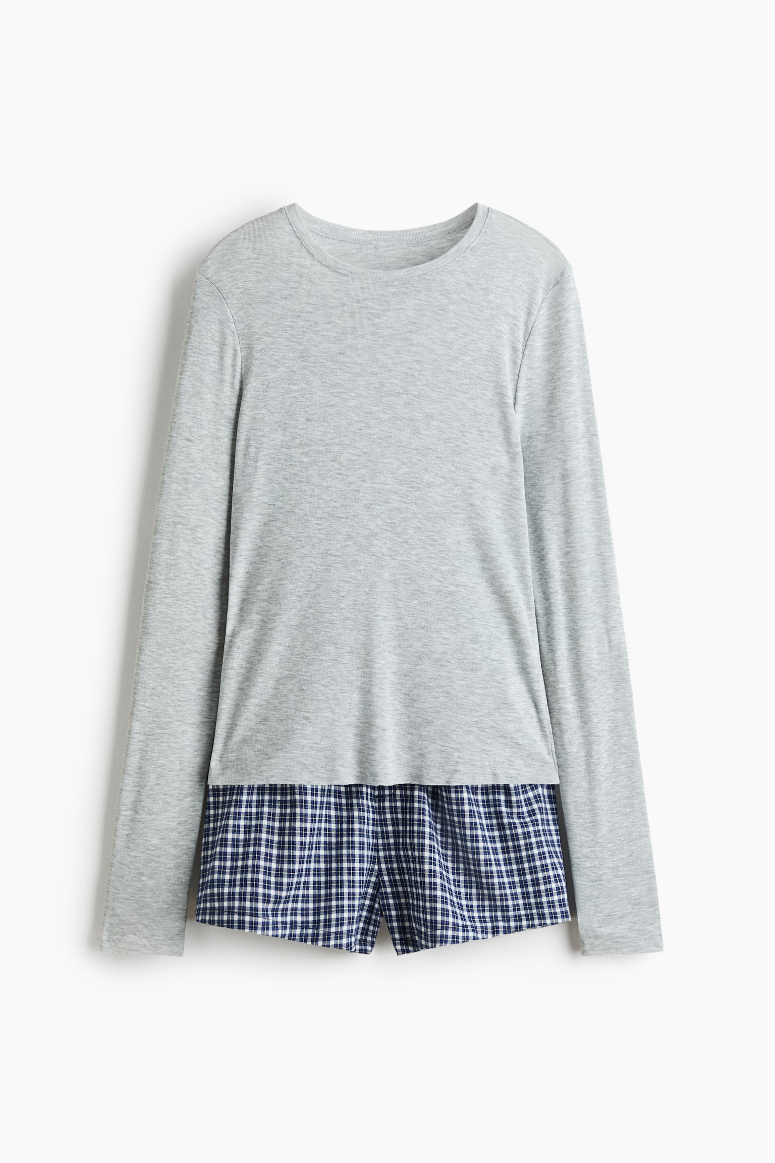 Пижама — H&M, цвет: Серый меланжевый / Клетчатый — фото 1