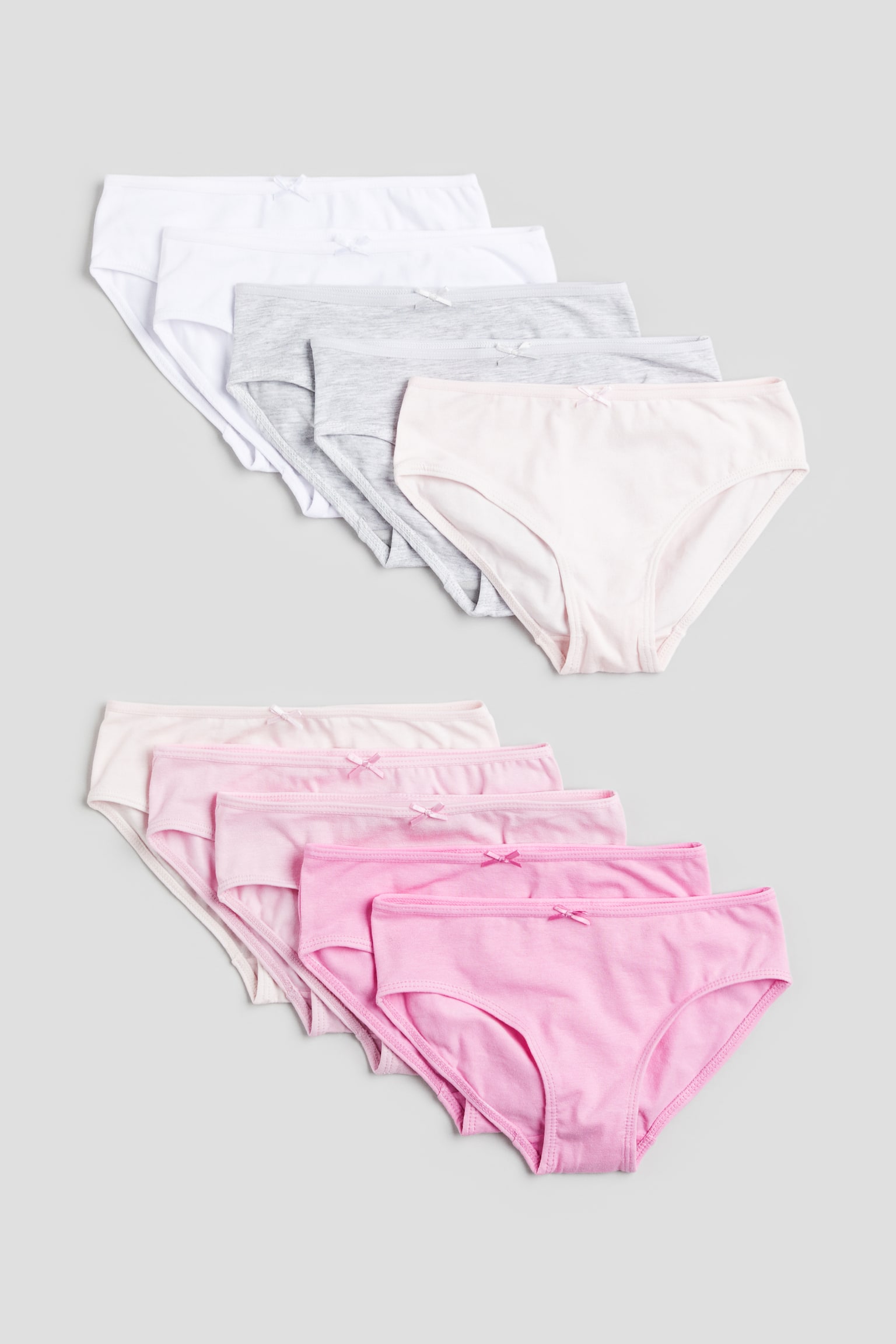 10-pack cotton briefs - Pink/Light pink/Light pink/White/Light yellow/Light pink - 1