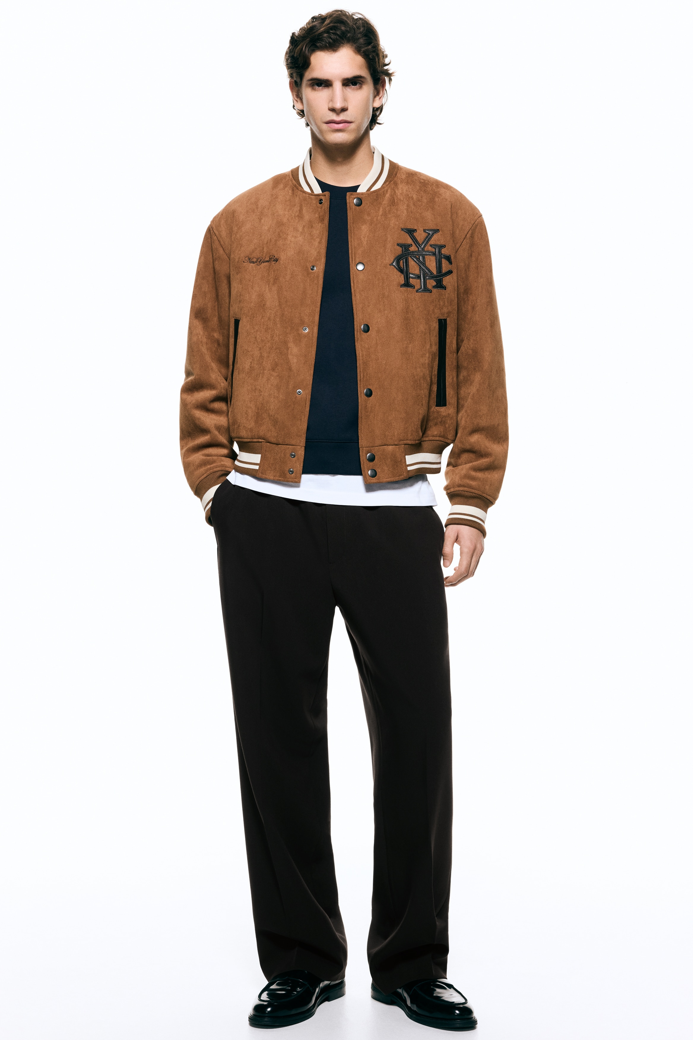 Pantaloni Relaxed Fit - Marrone scuro/Nero/Beige mélange/Grigio scuro